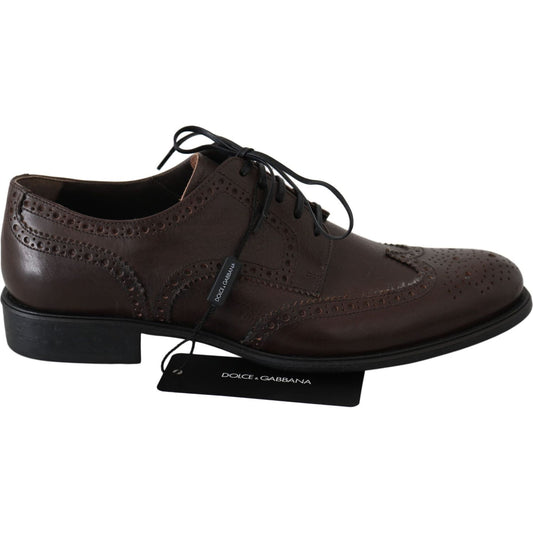 Dolce & Gabbana Elegant Brown Leather Derby Brogues Dolce & Gabbana Black