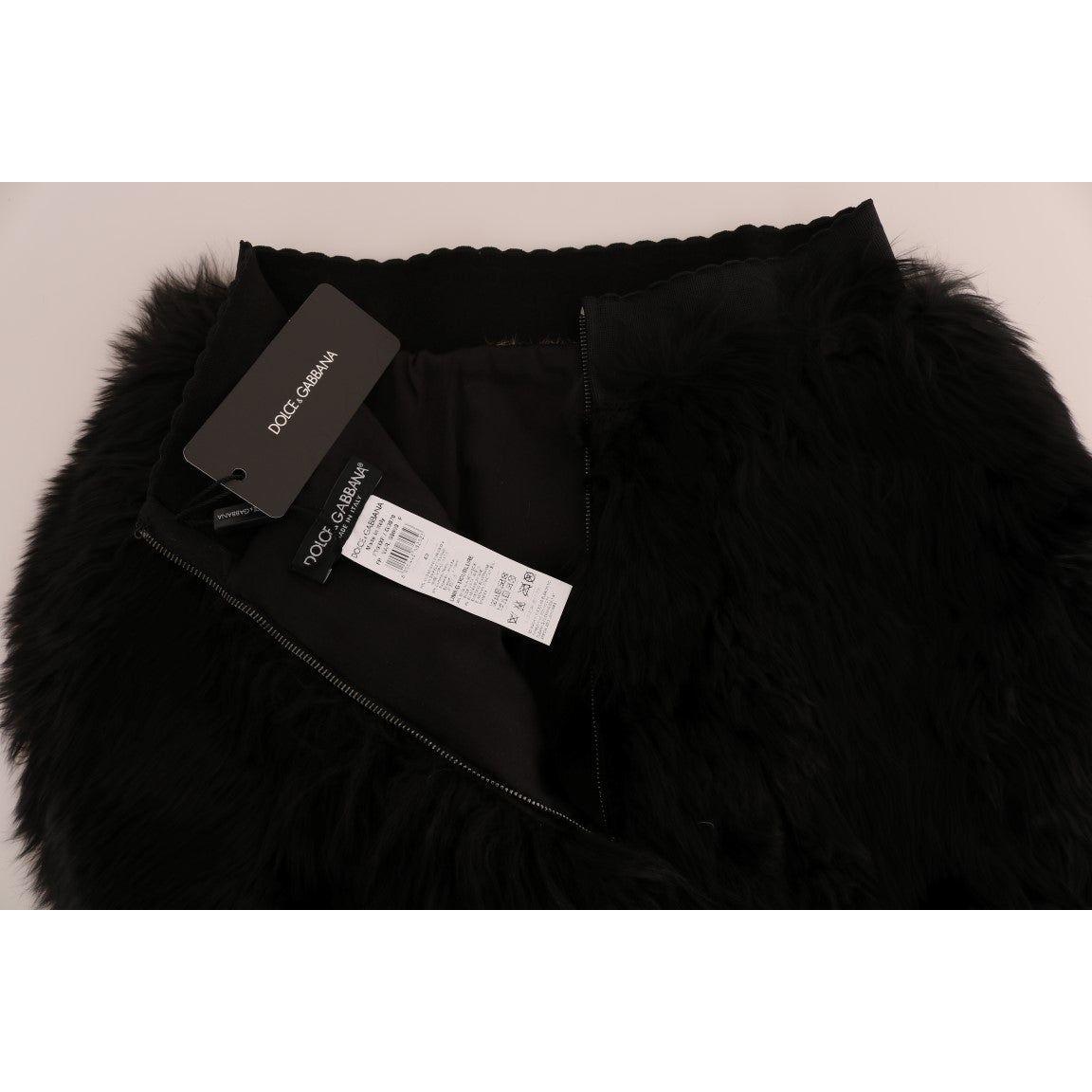 Dolce & Gabbana Exquisite Black Mink Fur Mini Shorts Dolce & Gabbana