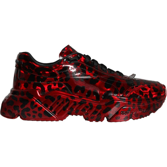 Dolce & Gabbana Red Leopard Daymaster Low Top Sneakers Shoes Dolce & Gabbana