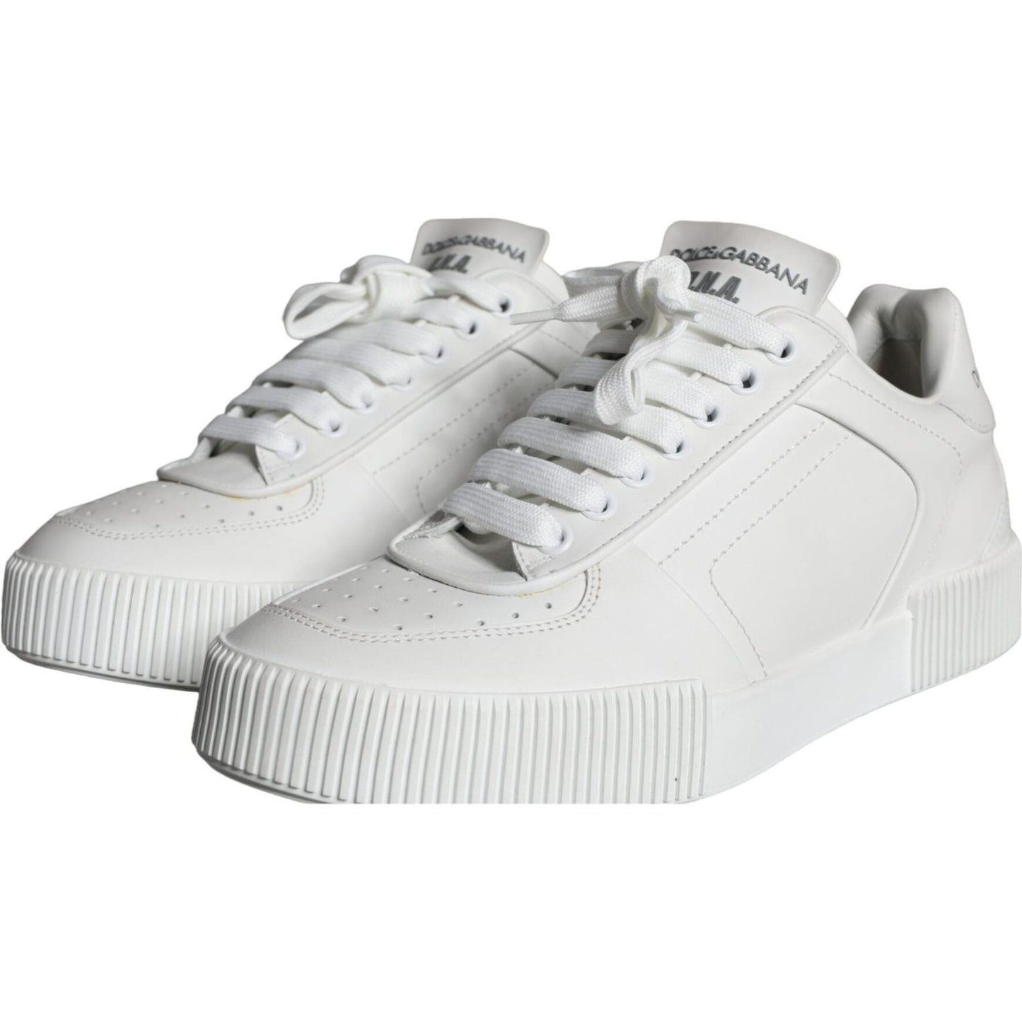 Dolce & Gabbana White Miami Leather Low Top Sneakers Shoes Dolce & Gabbana