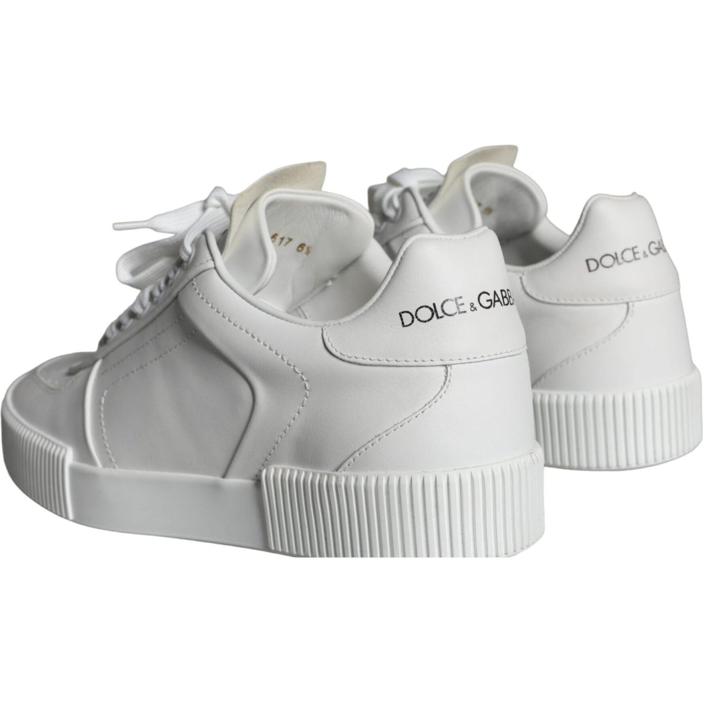 Dolce & Gabbana White Miami Leather Low Top Sneakers Shoes Dolce & Gabbana