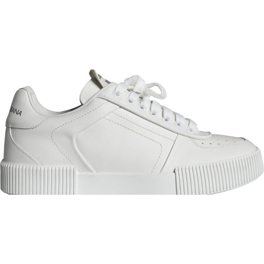 Dolce & Gabbana White Miami Leather Low Top Sneakers Shoes Dolce & Gabbana