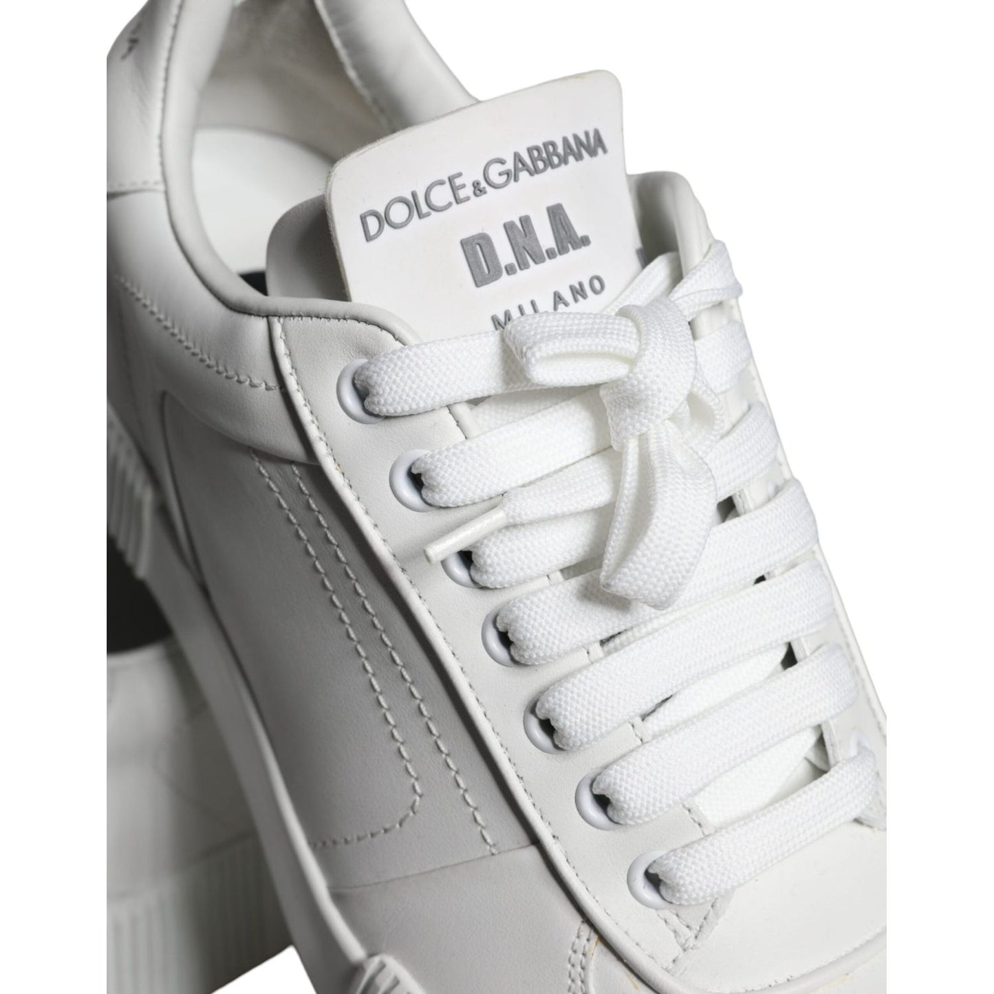 Dolce & Gabbana White Miami Leather Low Top Sneakers Shoes Dolce & Gabbana