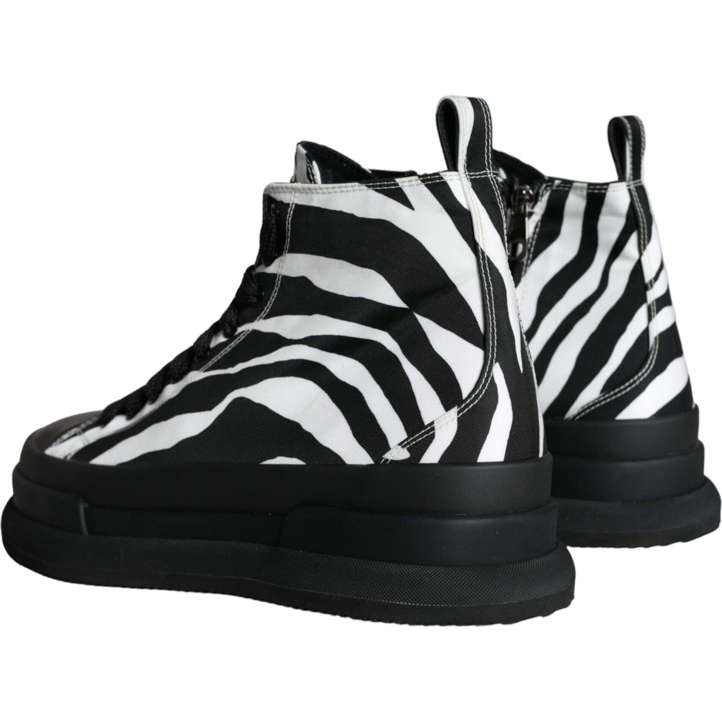 Dolce & Gabbana Black White Zebra High Top Men Sneaker Shoes Dolce & Gabbana