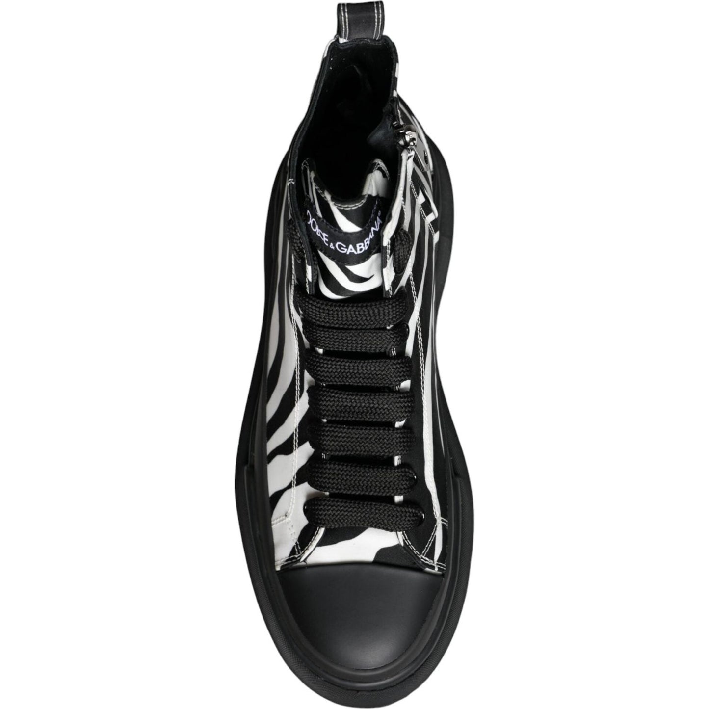 Dolce & Gabbana Black White Zebra High Top Men Sneaker Shoes Dolce & Gabbana