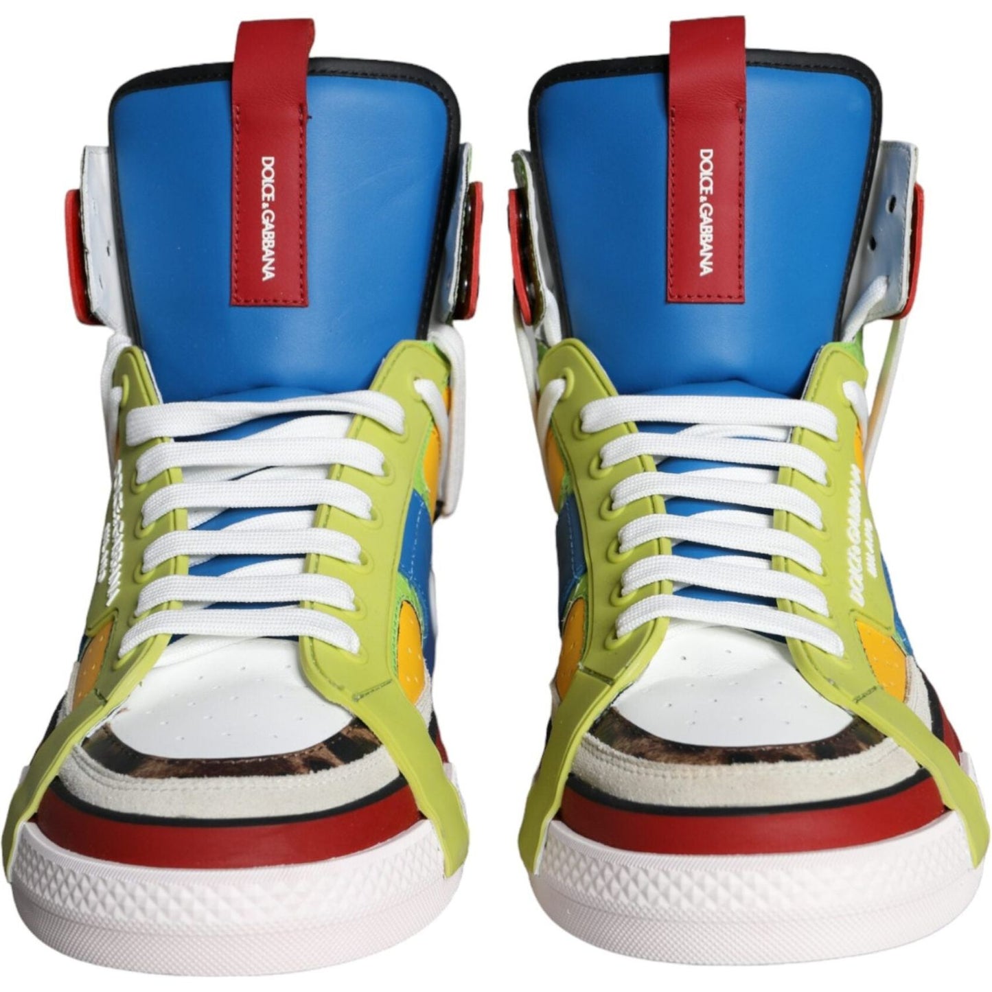 Dolce & Gabbana Multicolor Leather High Top Sneakers Shoes Dolce & Gabbana