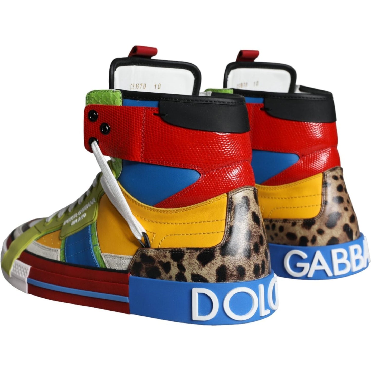 Dolce & Gabbana Multicolor Leather High Top Sneakers Shoes Dolce & Gabbana