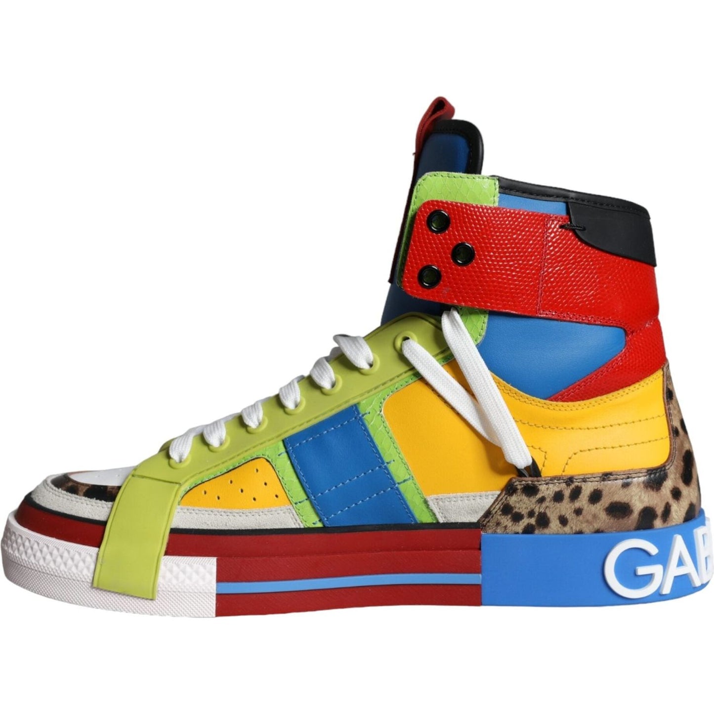 Dolce & Gabbana Multicolor Leather High Top Sneakers Shoes Dolce & Gabbana