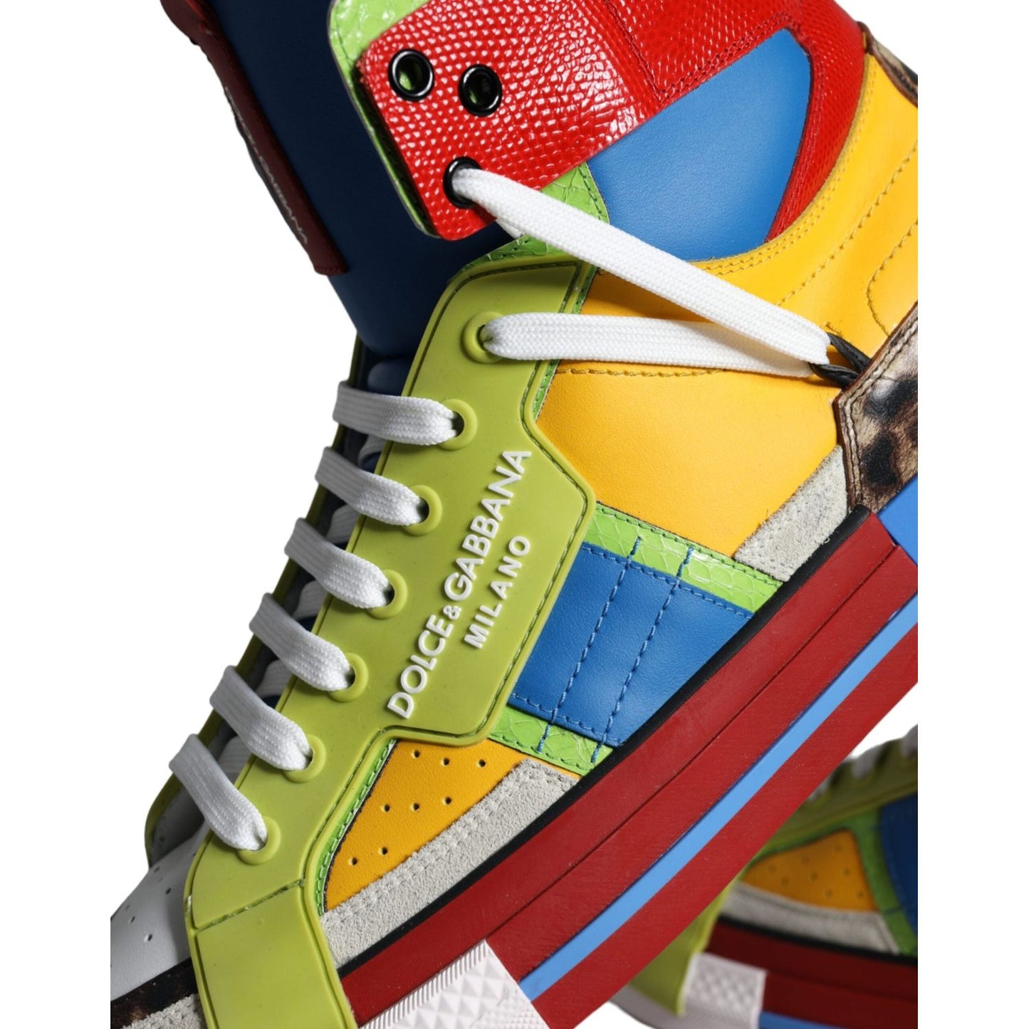 Dolce & Gabbana Multicolor Leather High Top Sneakers Shoes Dolce & Gabbana