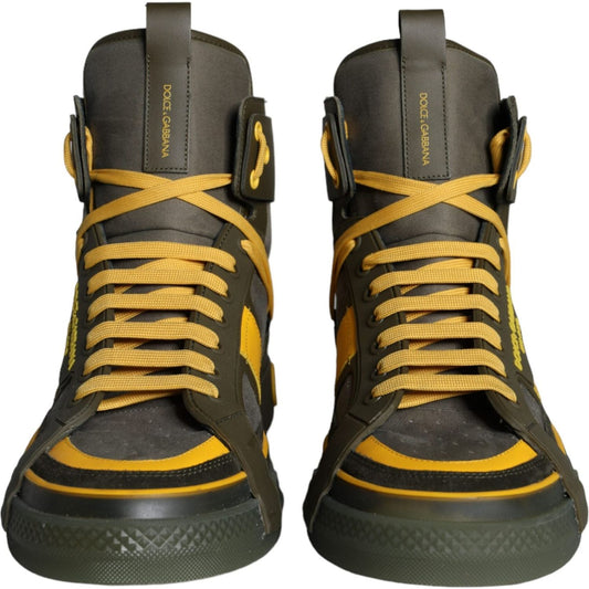 Dolce & Gabbana Army Green Lace Up High Top Sneakers Shoes Dolce & Gabbana