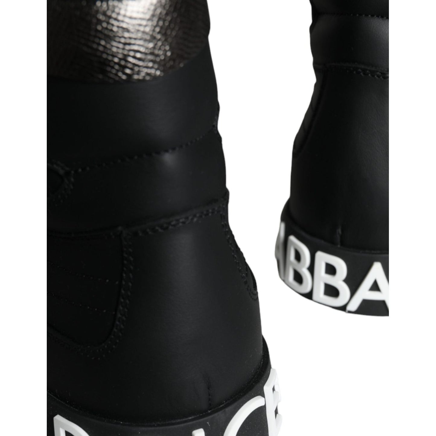 Dolce & Gabbana Black White Lace Up High Top Sneakers Shoes Dolce & Gabbana