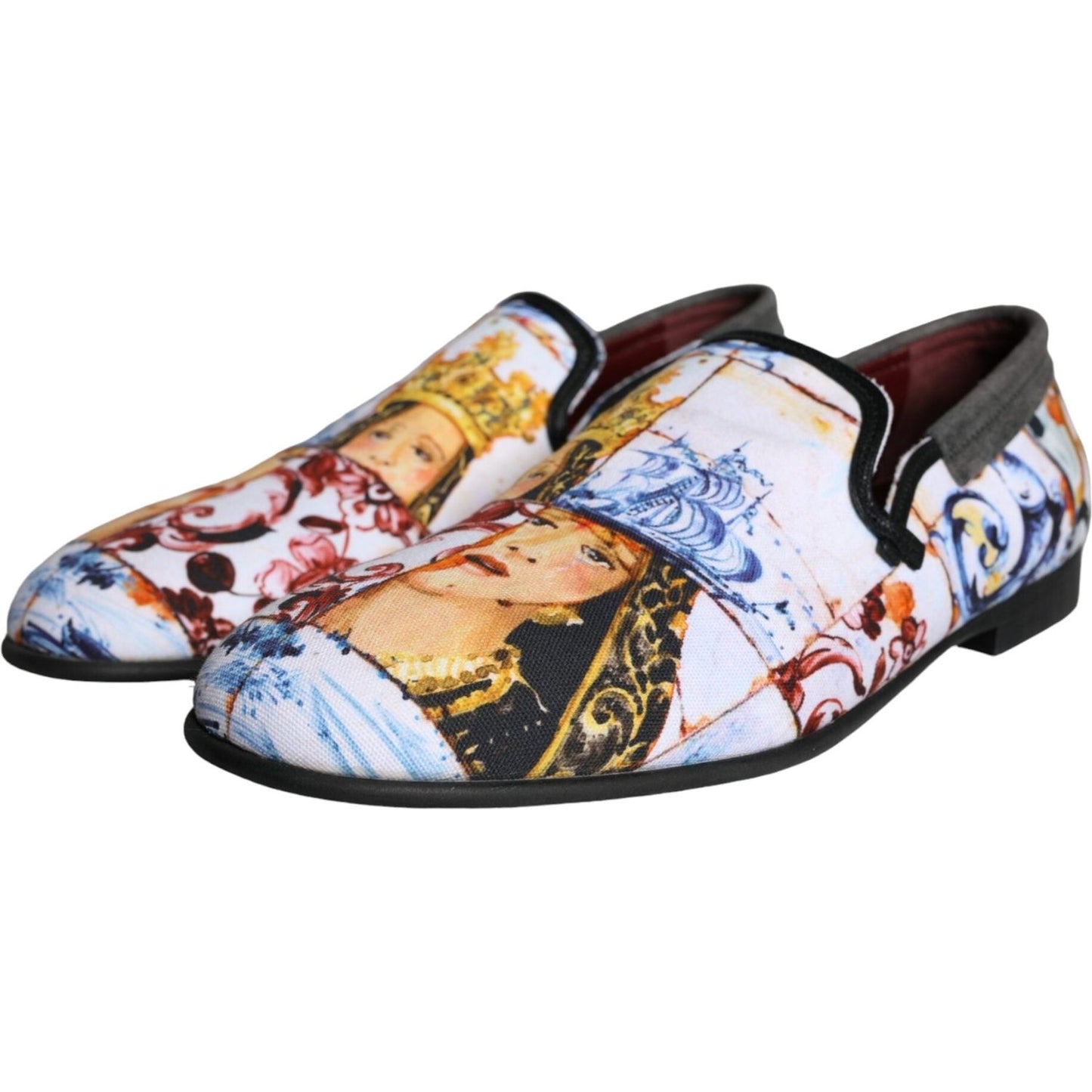 Dolce & Gabbana Multicolor Madonna Majolica Amalfi Men Loafers Shoes Dolce & Gabbana