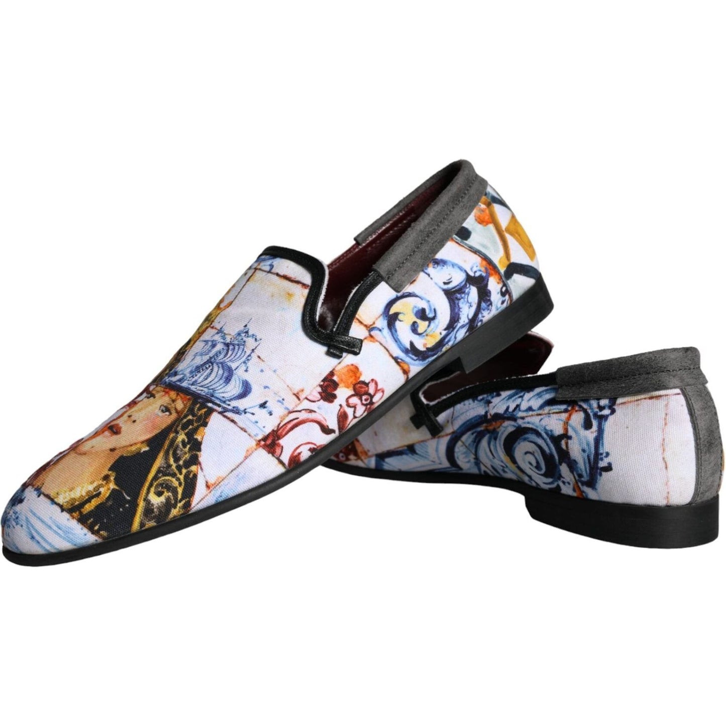 Dolce & Gabbana Multicolor Madonna Majolica Amalfi Men Loafers Shoes Dolce & Gabbana