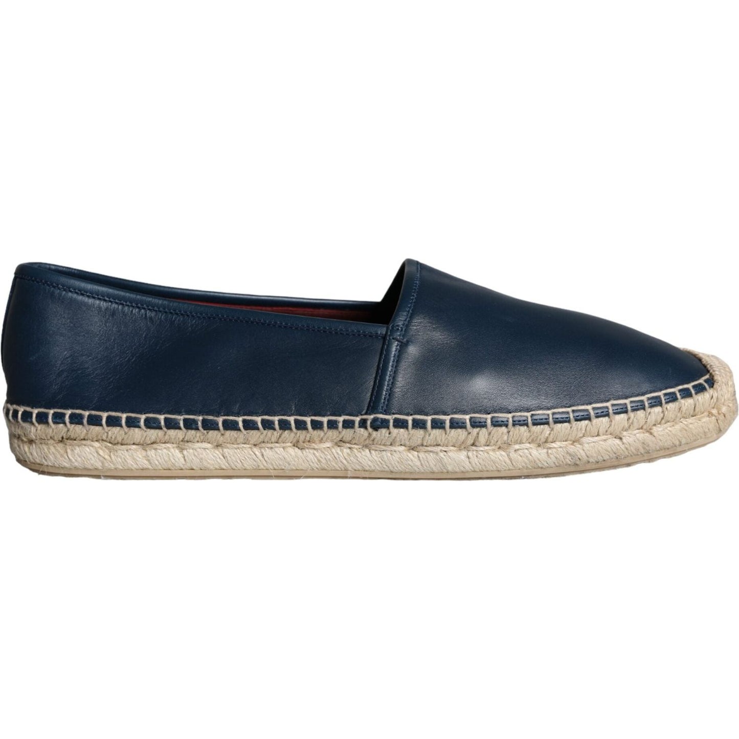 Dolce & Gabbana Blue Leather Leather Espadrille Flats Shoes Dolce & Gabbana