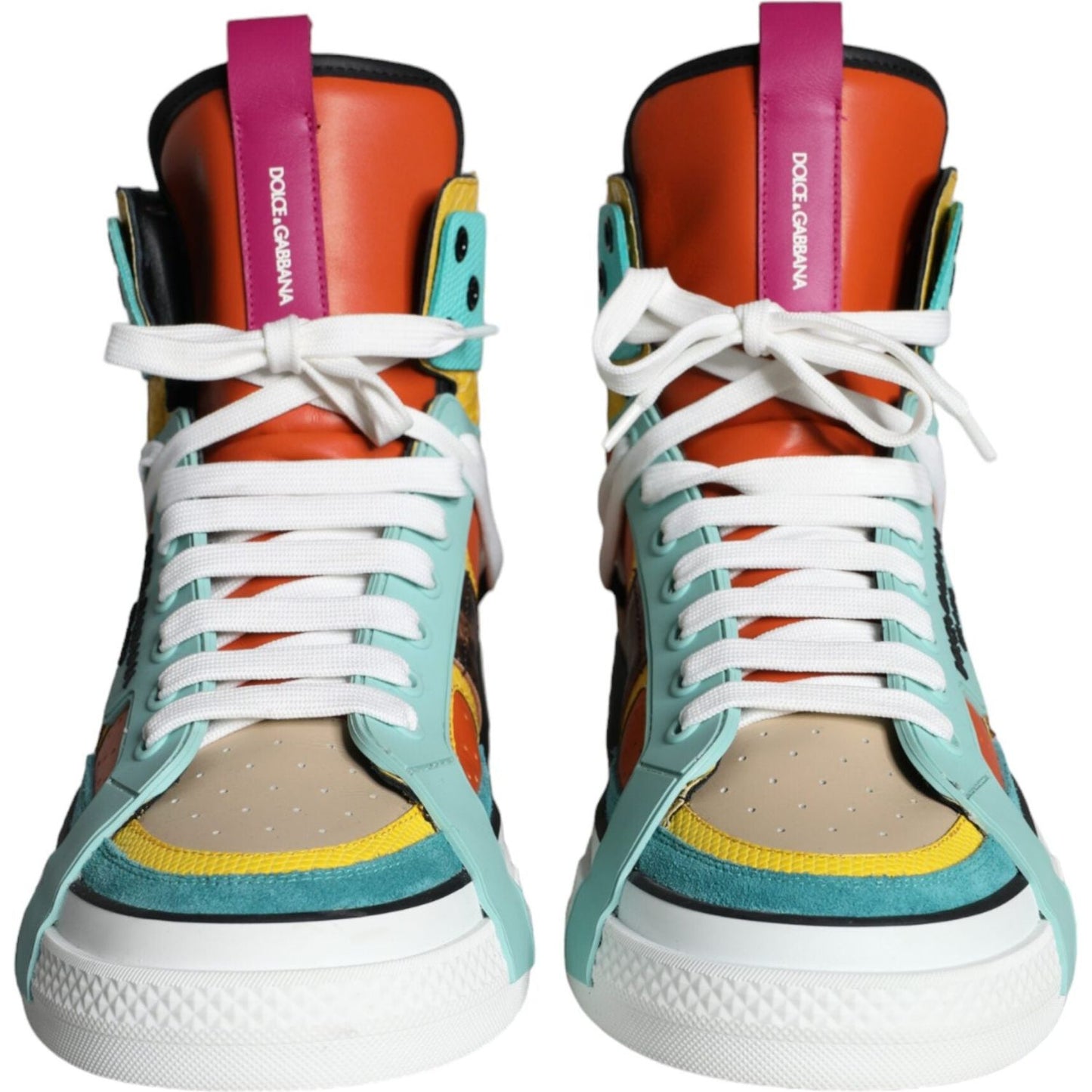 Dolce & Gabbana Multicolor Leather High Top Sneakers Shoes Dolce & Gabbana