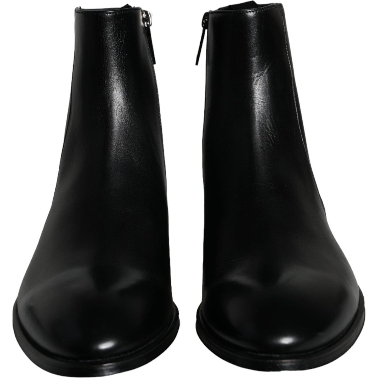 Dolce & Gabbana Black Calf Leather Men Ankle Boots Shoes Dolce & Gabbana