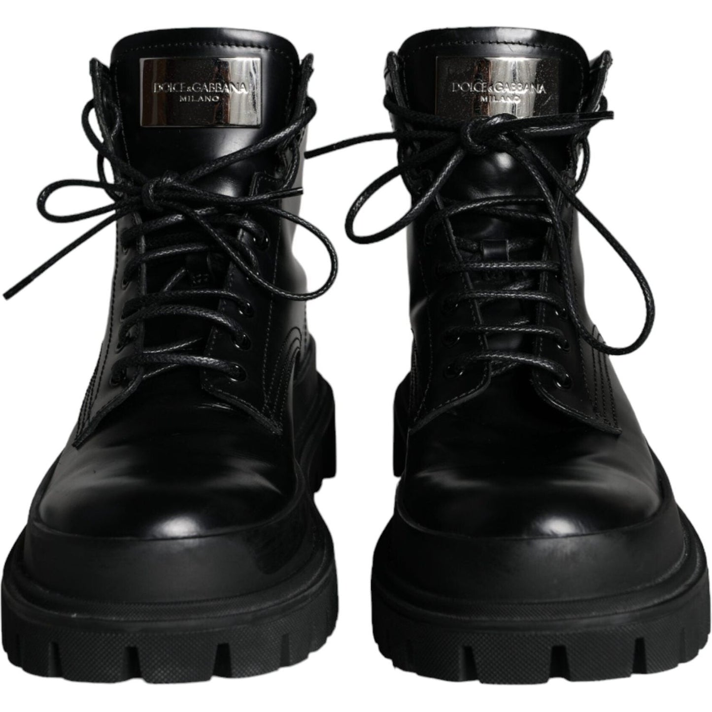 Dolce & Gabbana Black Lace Up Trekking Ankle Boots Men Shoes Dolce & Gabbana