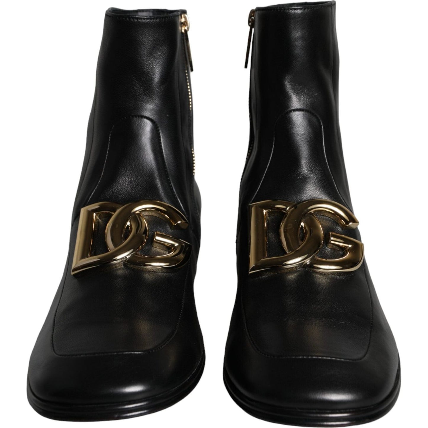 Dolce & Gabbana Black Lambskin Leather Men Ankle Boots Shoes Dolce & Gabbana