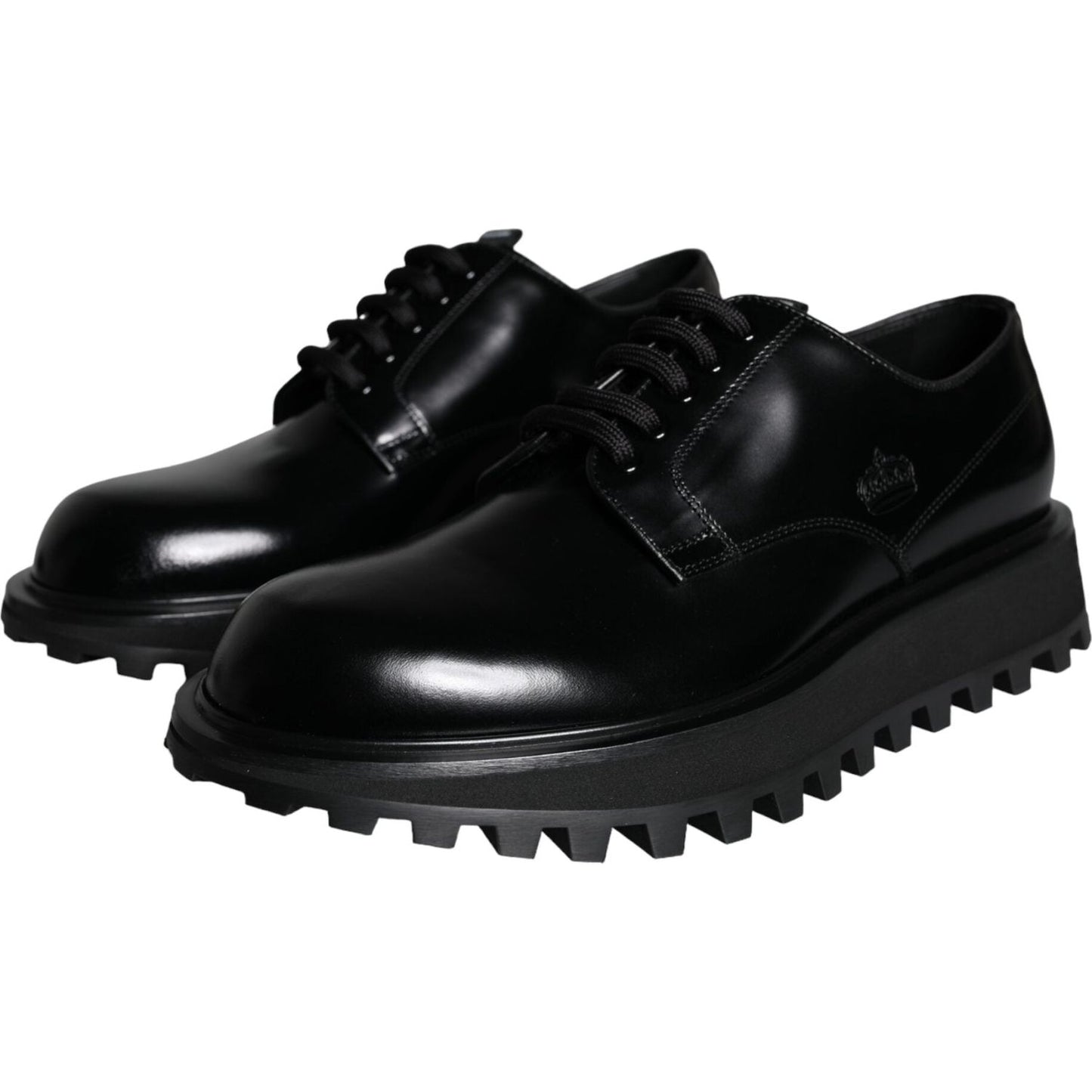 Dolce & Gabbana Black Calf Leather Derby Formal Dress Shoes Dolce & Gabbana