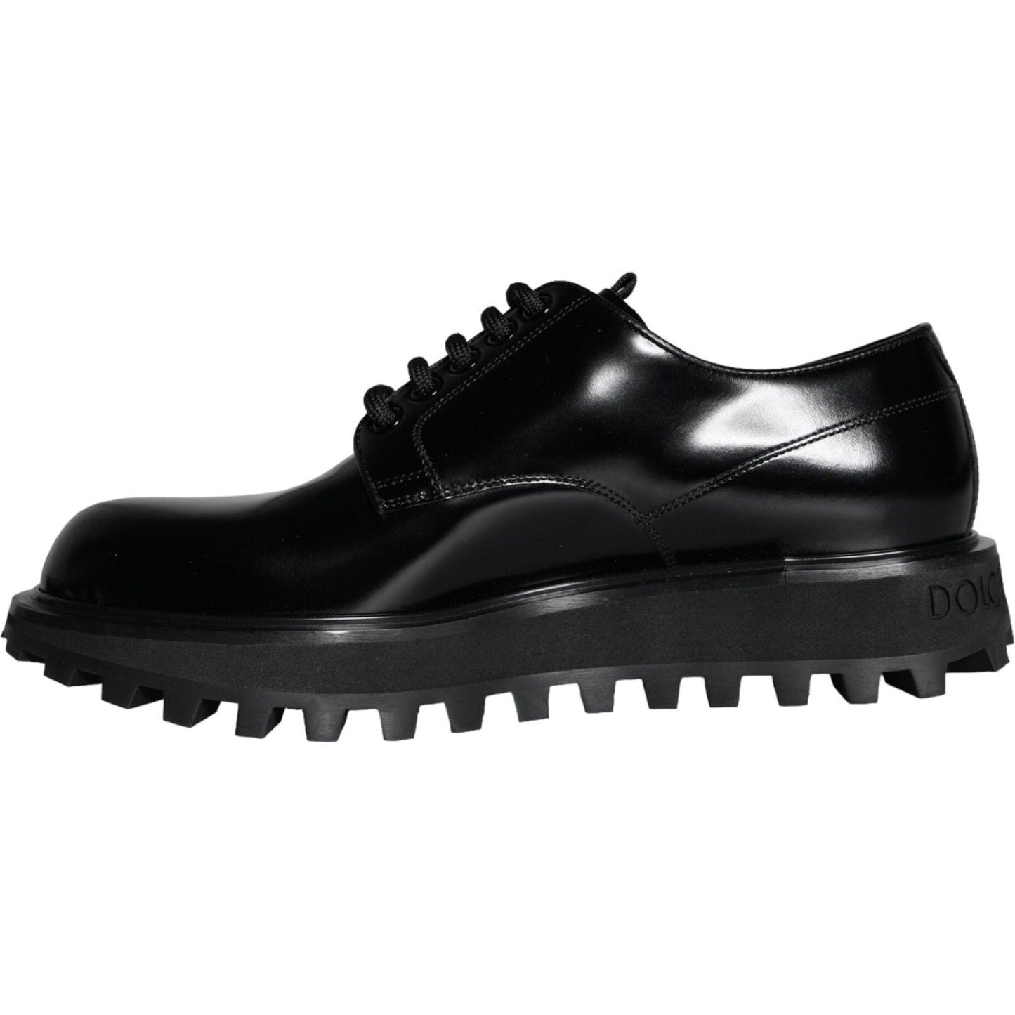 Dolce & Gabbana Black Calf Leather Derby Formal Dress Shoes Dolce & Gabbana