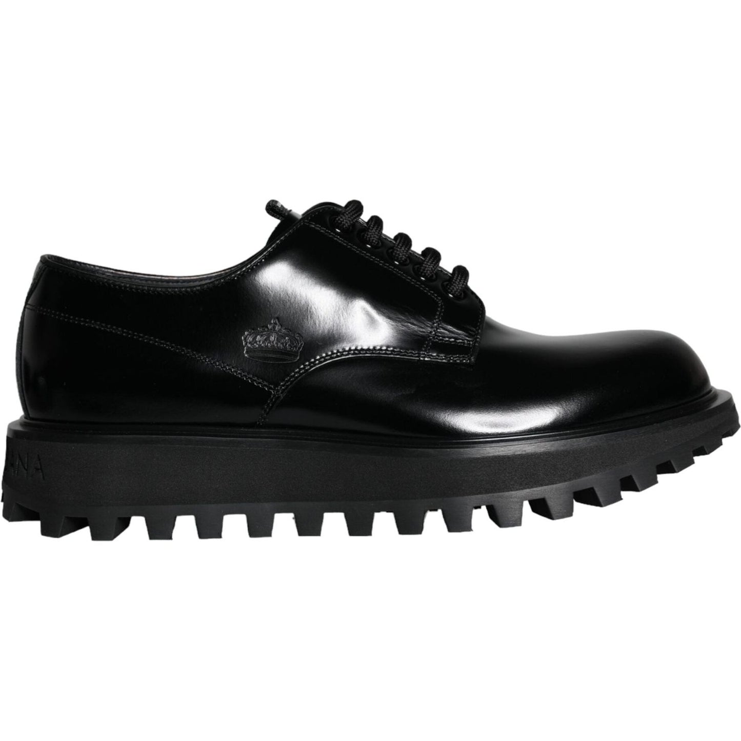 Dolce & Gabbana Black Calf Leather Derby Formal Dress Shoes Dolce & Gabbana