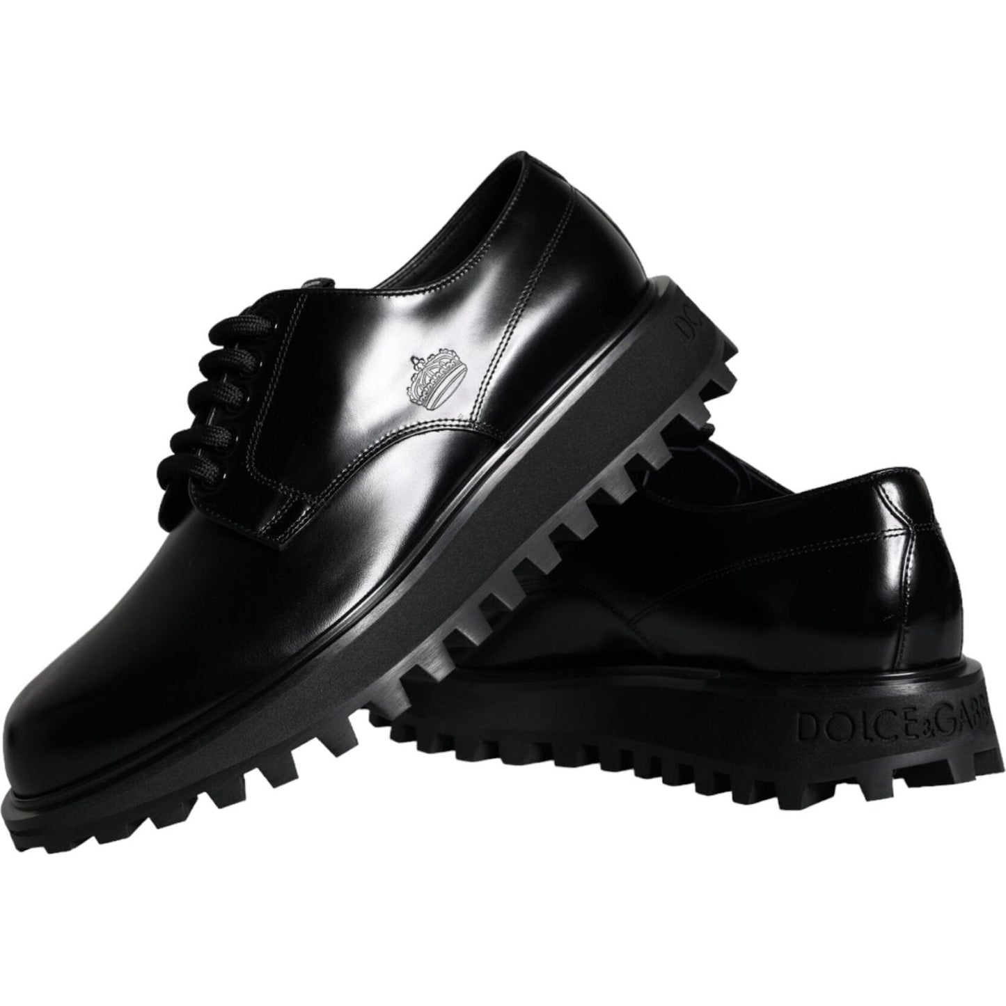 Dolce & Gabbana Black Calf Leather Derby Formal Dress Shoes Dolce & Gabbana