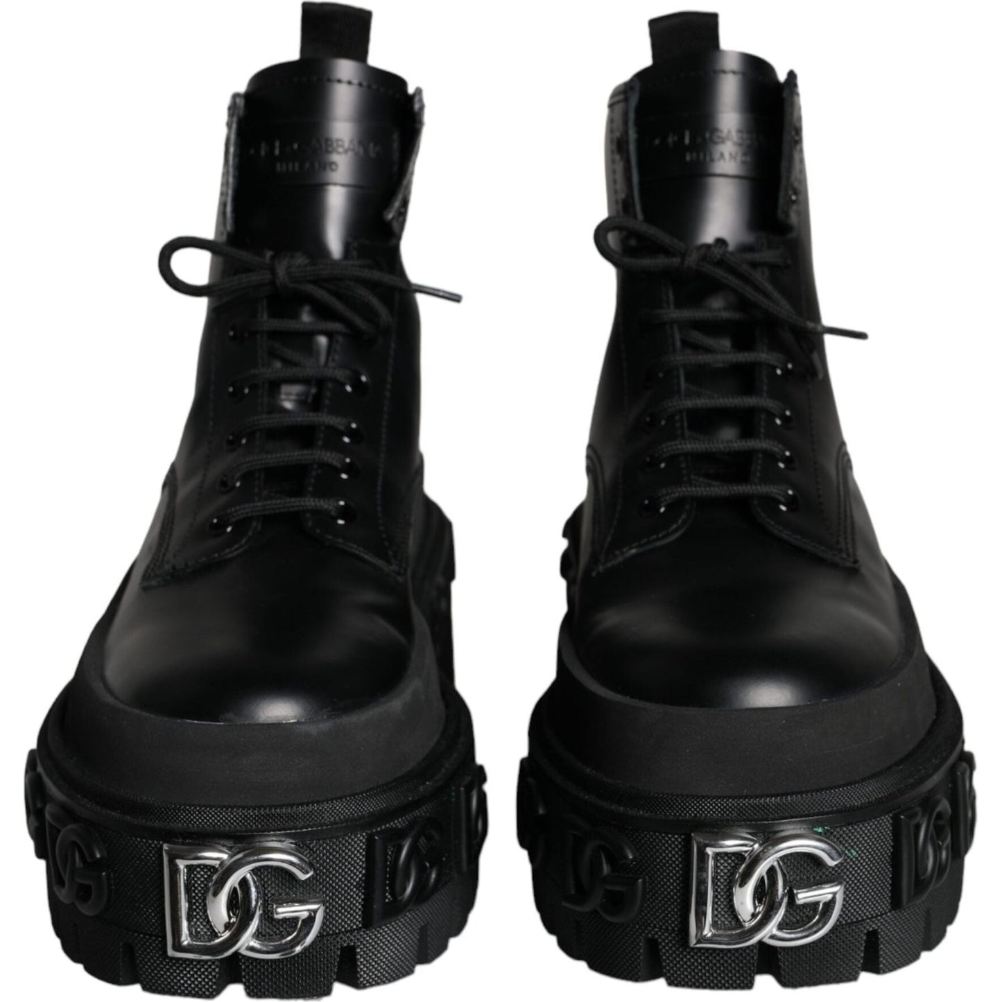 Dolce & Gabbana Black Lace Up Trekking Ankle Boots Men Shoes Dolce & Gabbana