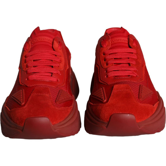 Dolce & Gabbana Red Leather Daymaster Low Top Sneakers Shoes Dolce & Gabbana