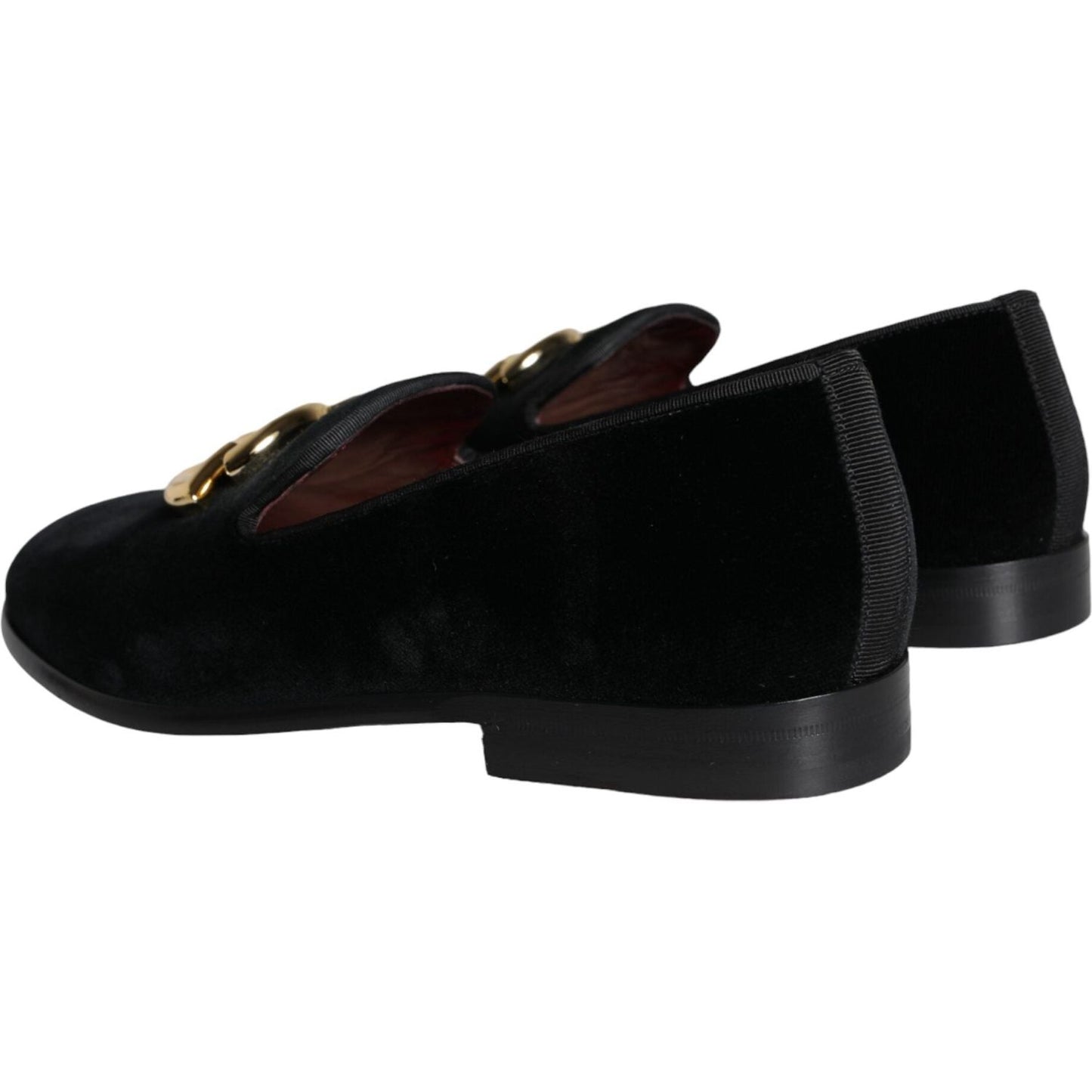 Dolce & Gabbana Black Velvet Cotton Logo Loafers Dress Shoes Dolce & Gabbana