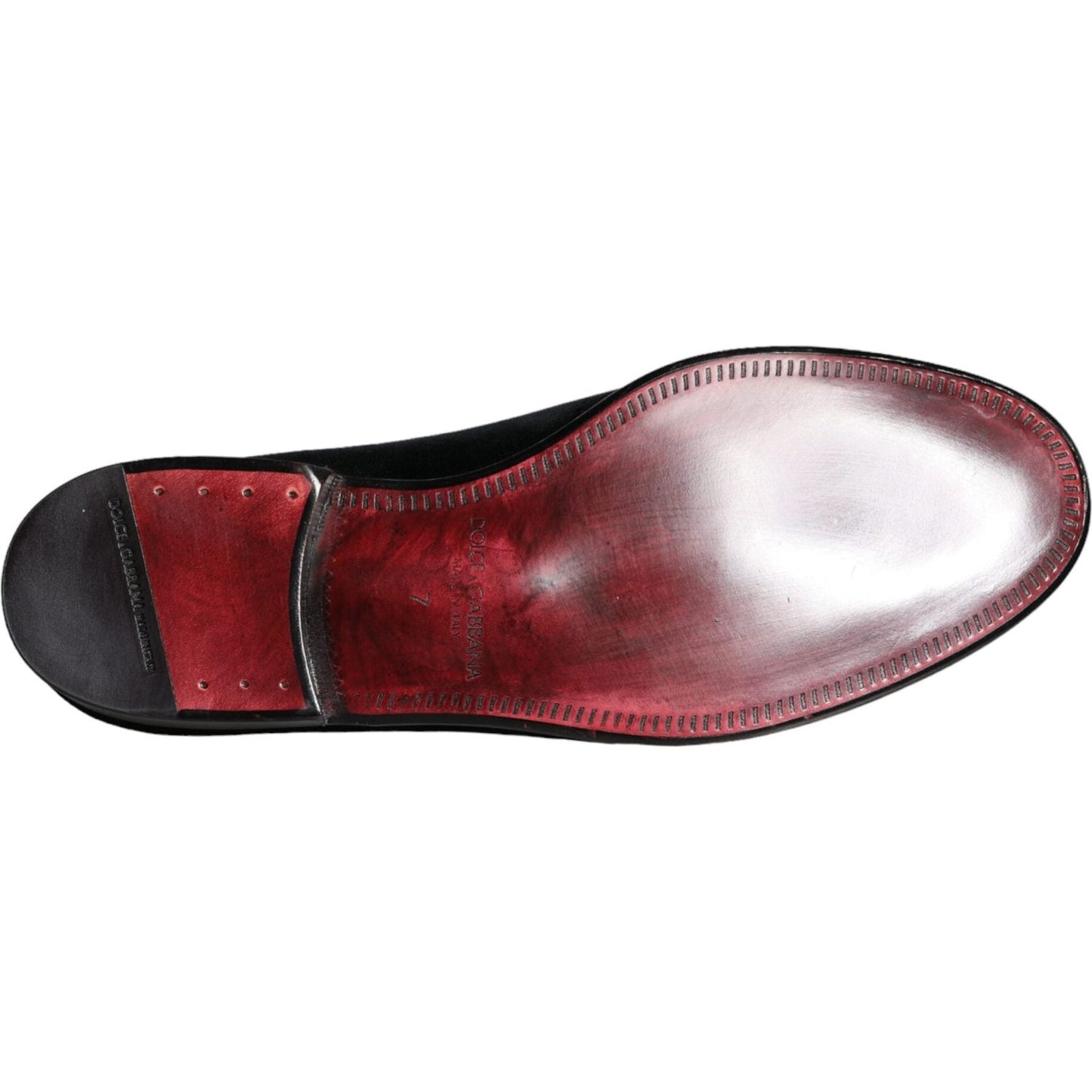 Dolce & Gabbana Black Velvet Cotton Logo Loafers Dress Shoes Dolce & Gabbana