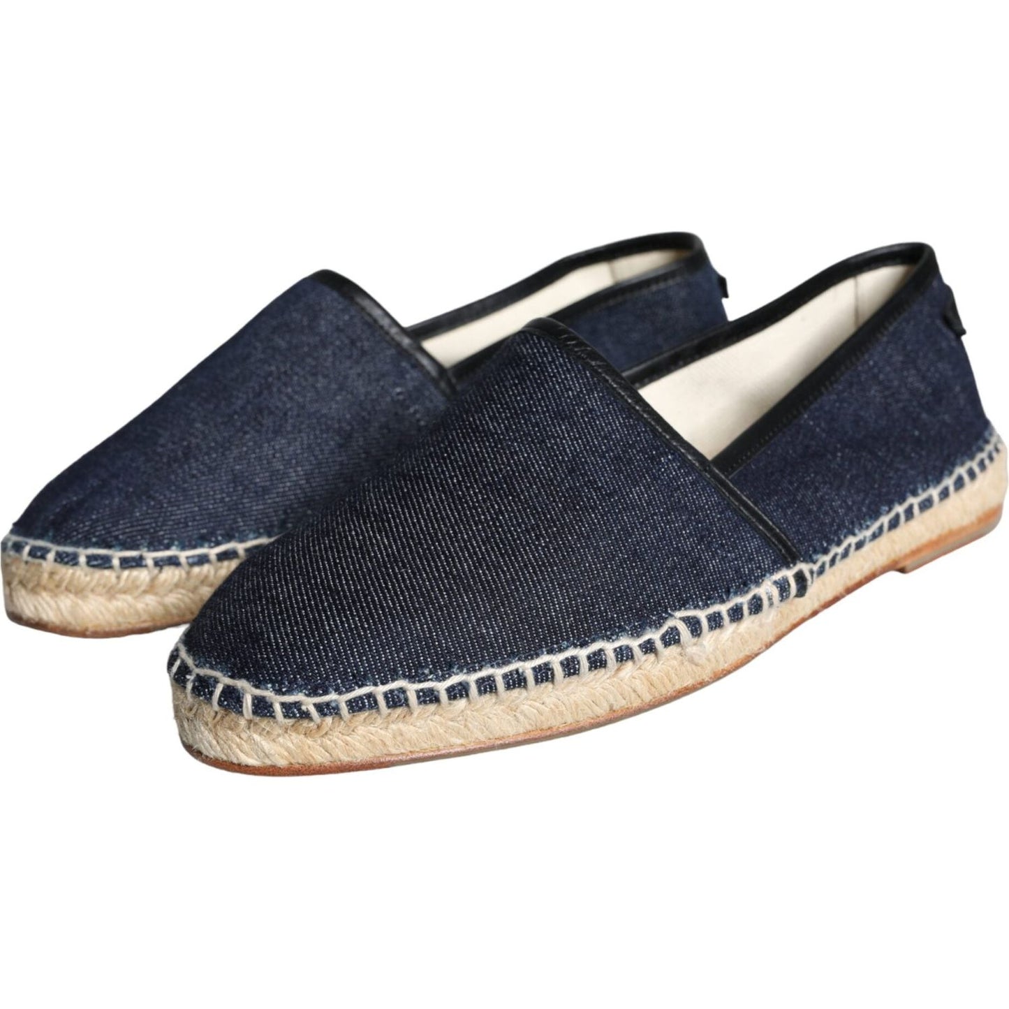 Dolce & Gabbana Blue Denim Cotton Leather Espadrilles Shoes Dolce & Gabbana