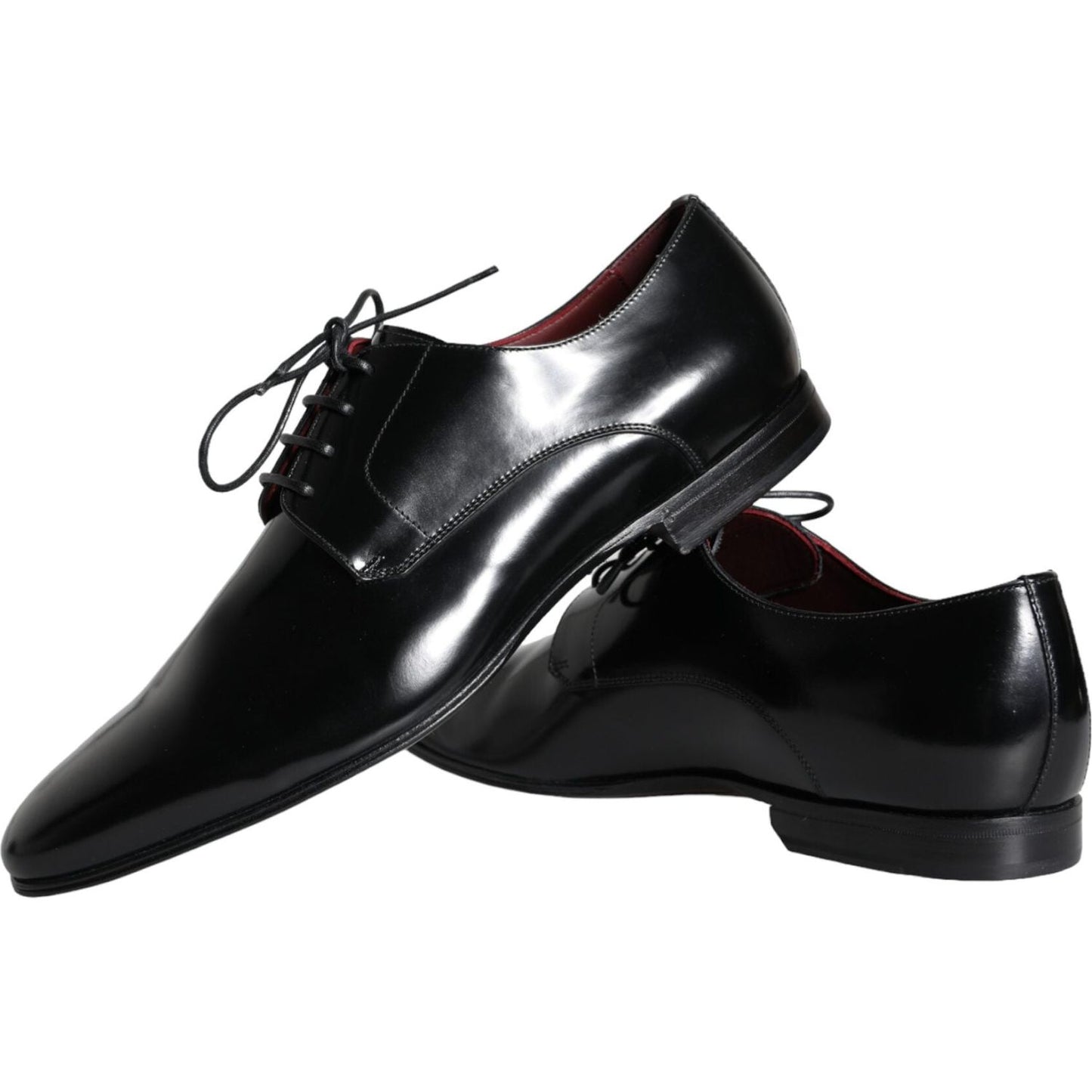 Dolce & Gabbana Black Calfskin Leather Derby Dress Men Shoes Dolce & Gabbana