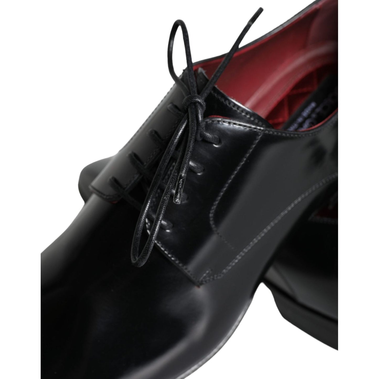 Dolce & Gabbana Black Calfskin Leather Derby Dress Men Shoes Dolce & Gabbana