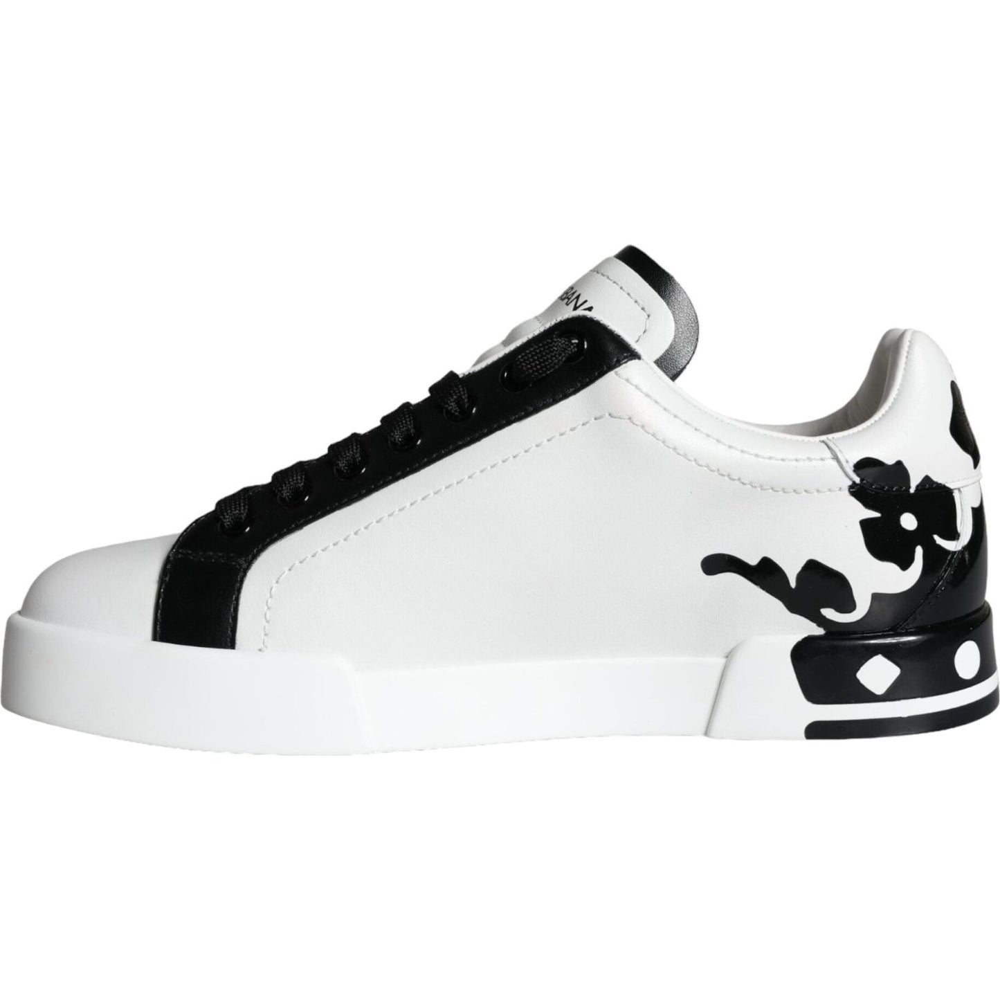 Dolce & Gabbana White Black Leather Crown Milano Sneakers Shoes Dolce & Gabbana