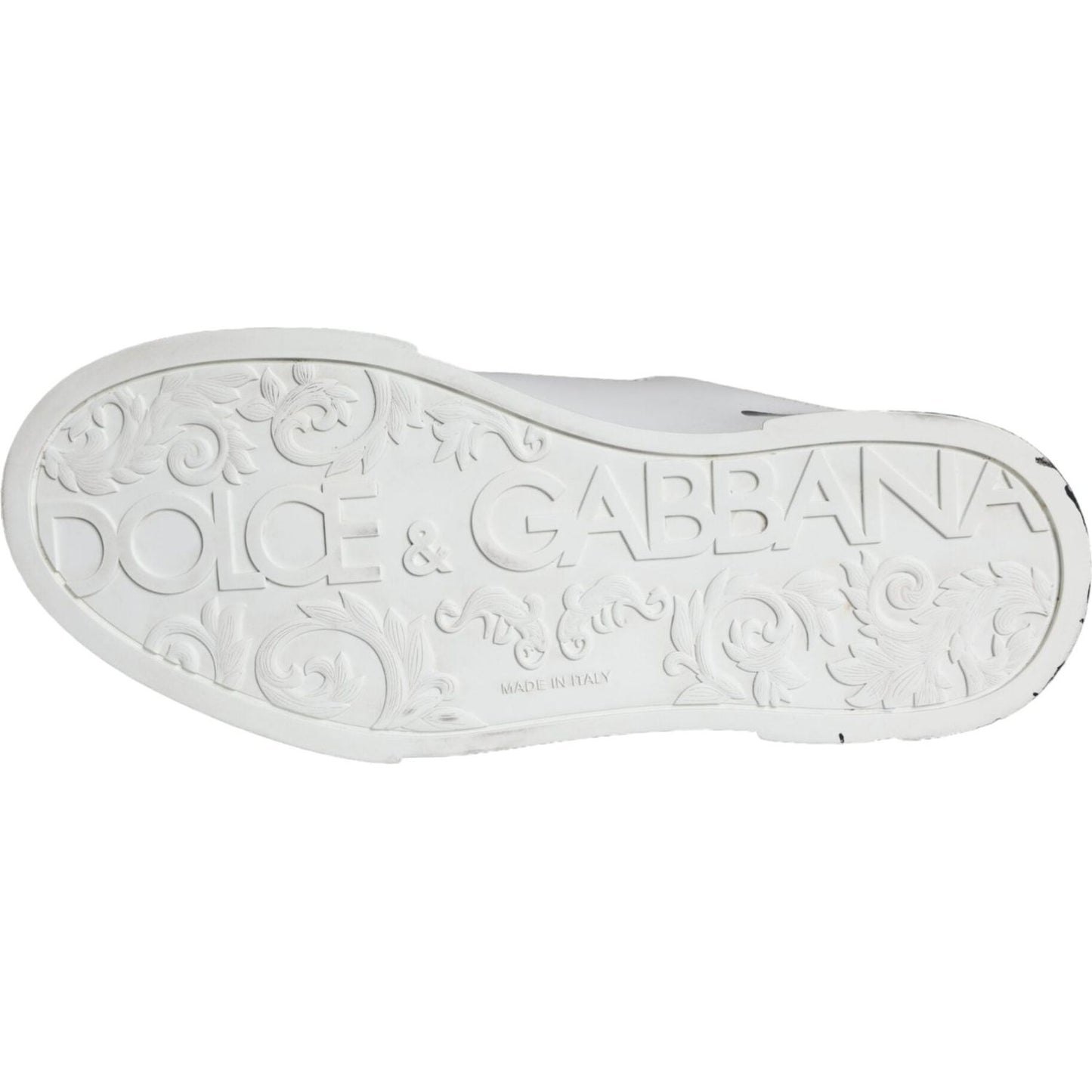 Dolce & Gabbana White Black Leather Crown Milano Sneakers Shoes Dolce & Gabbana