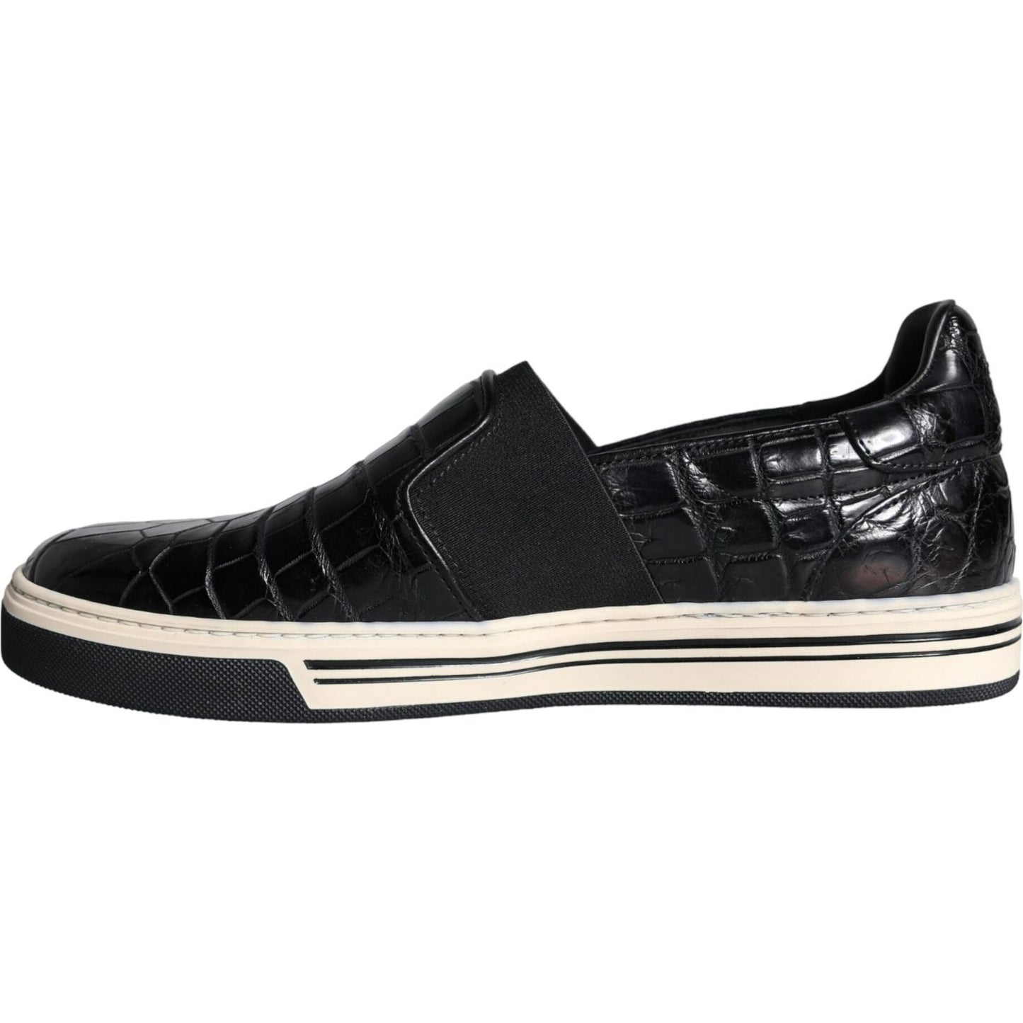 Dolce & Gabbana Black Leather Loafers Slippers Casual Shoes Dolce & Gabbana