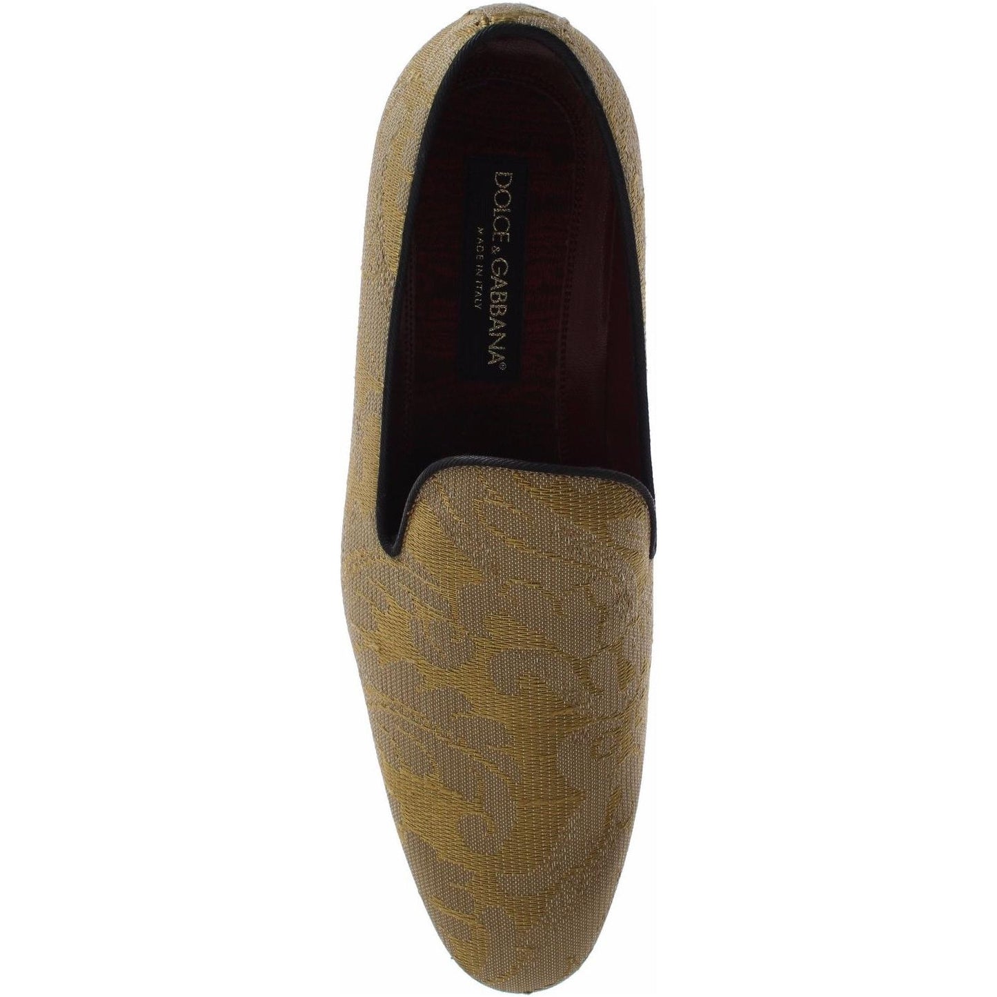 Dolce & Gabbana Golden Baroque Silk Dress Loafers Dolce & Gabbana