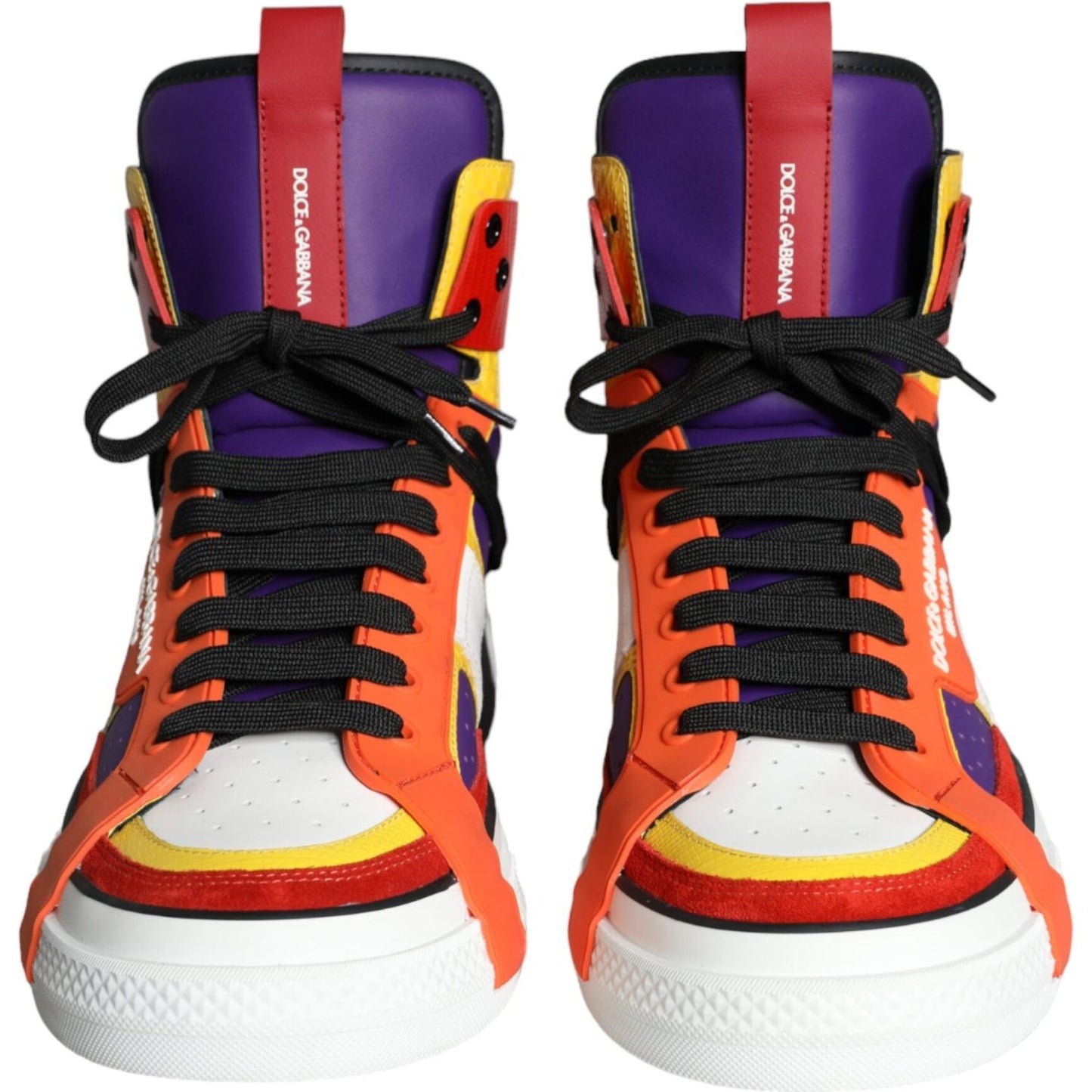 Dolce & Gabbana Multicolor Leather High Top Sneakers Shoes Dolce & Gabbana