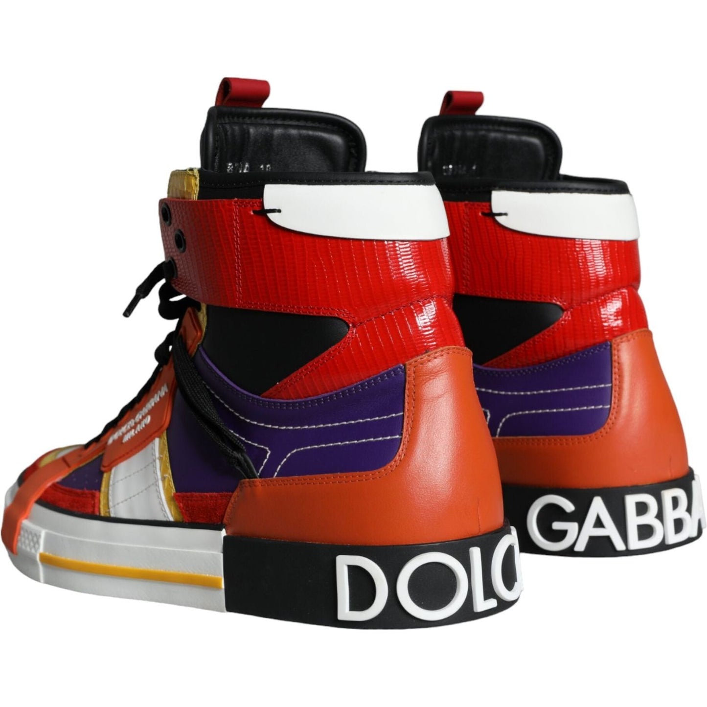 Dolce & Gabbana Multicolor Leather High Top Sneakers Shoes Dolce & Gabbana