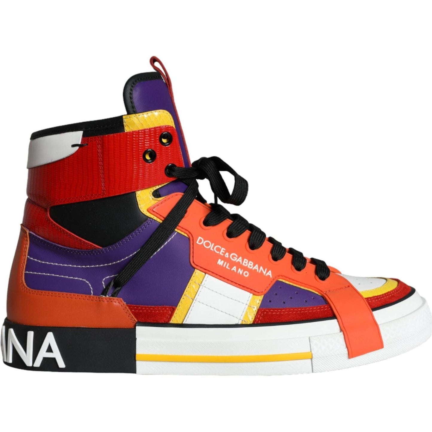 Dolce & Gabbana Multicolor Leather High Top Sneakers Shoes Dolce & Gabbana