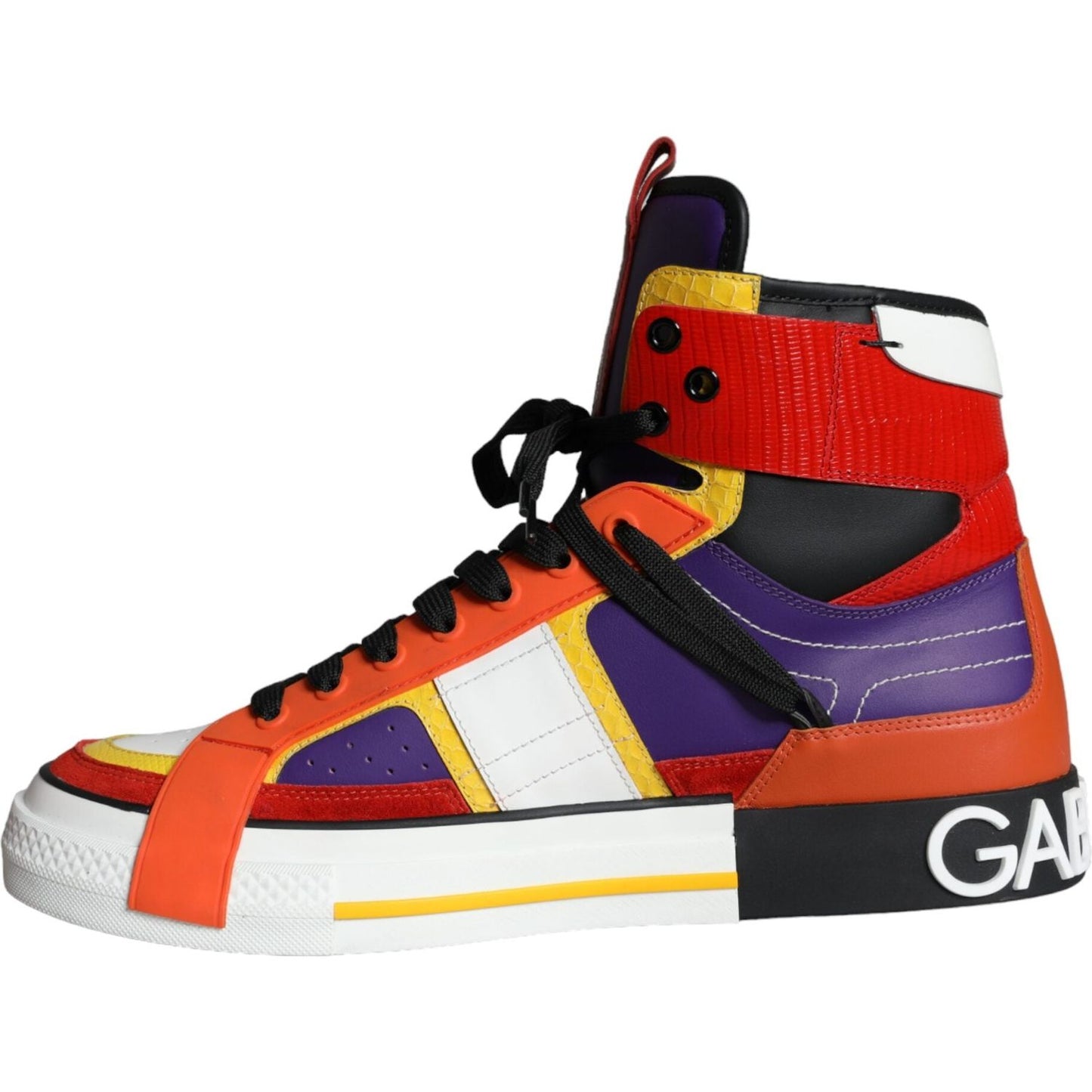 Dolce & Gabbana Multicolor Leather High Top Sneakers Shoes Dolce & Gabbana