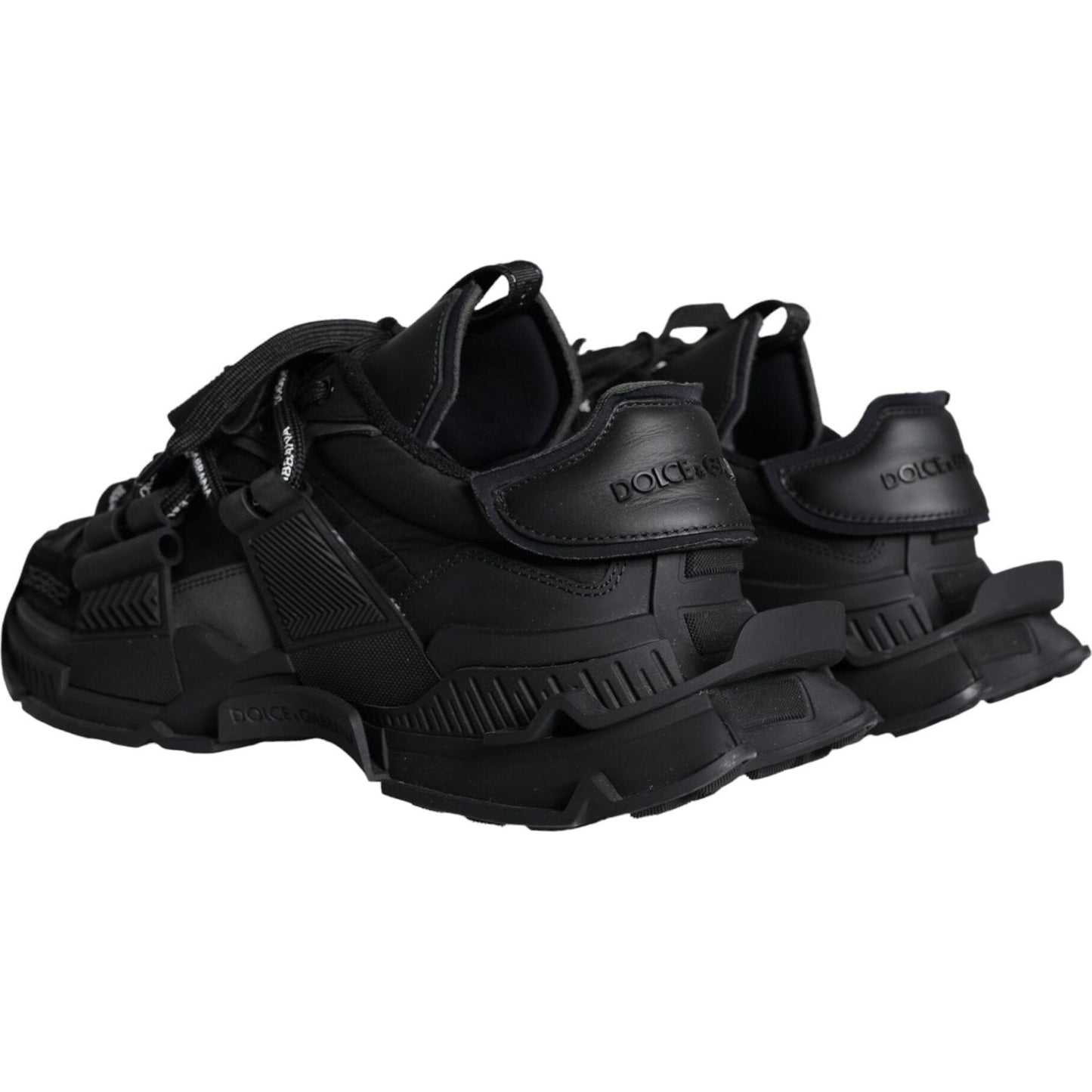 Dolce & Gabbana Black Low Top Space Lace Up Sneakers Shoes Dolce & Gabbana