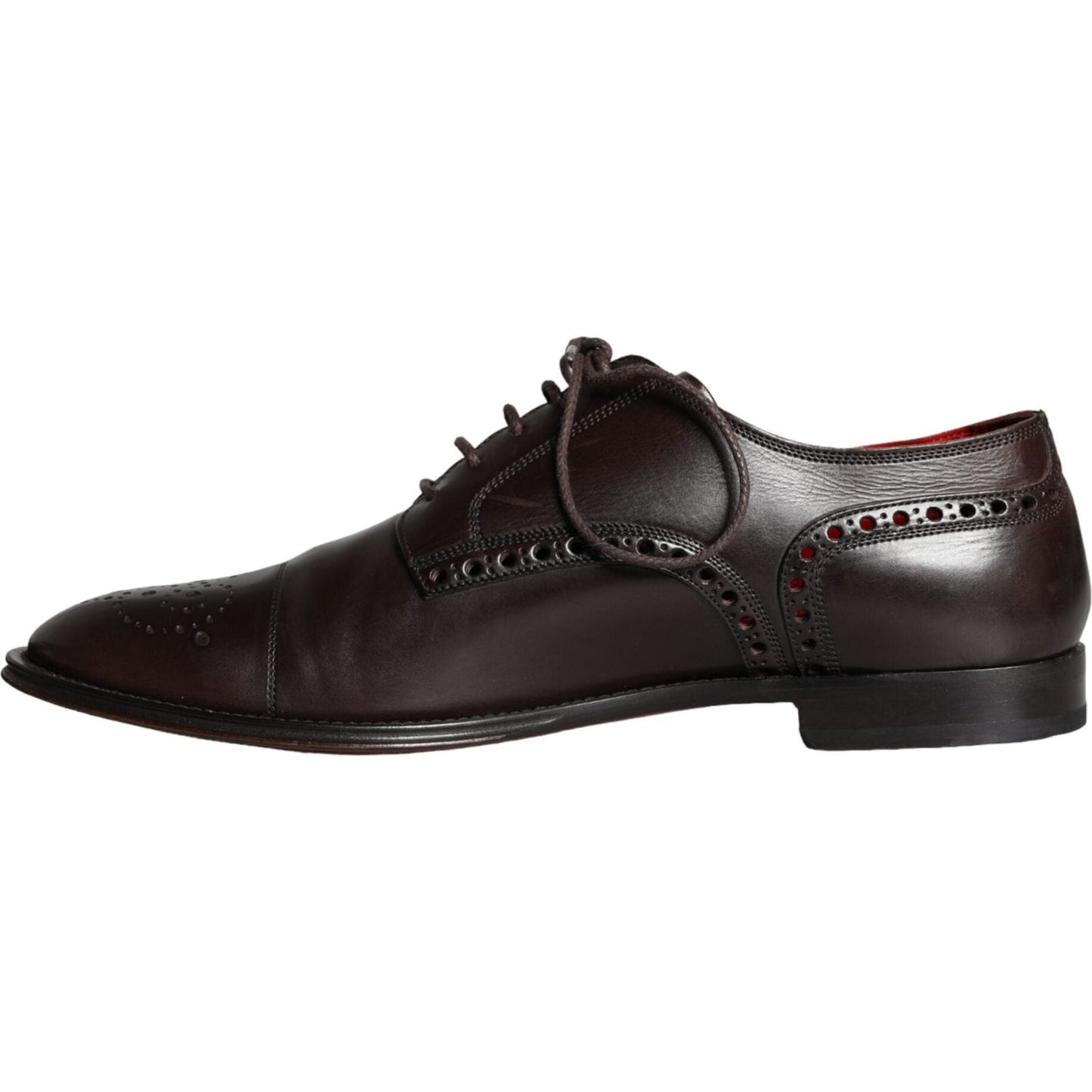 Dolce & Gabbana Brown Calfskin Leather Lace Up Oxford Shoes Dolce & Gabbana