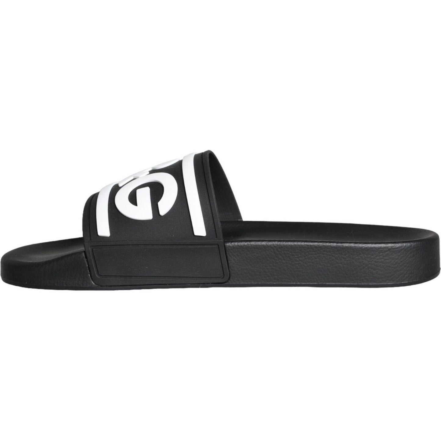 Dolce & Gabbana Black White Sandals Rubber Beachwear Shoes Dolce & Gabbana