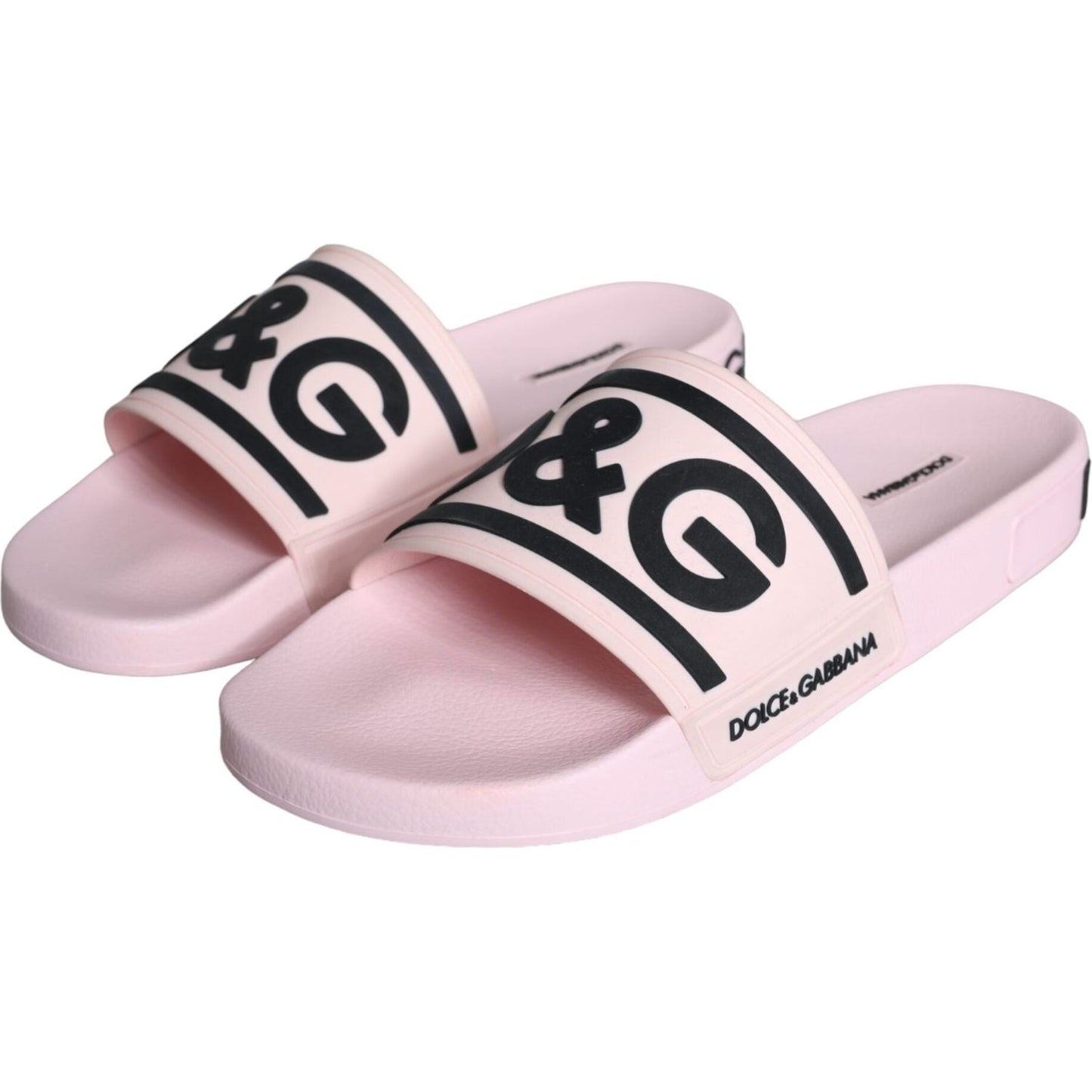 Dolce & Gabbana Black Pink Sandals Rubber Men Beachwear Shoes Dolce & Gabbana