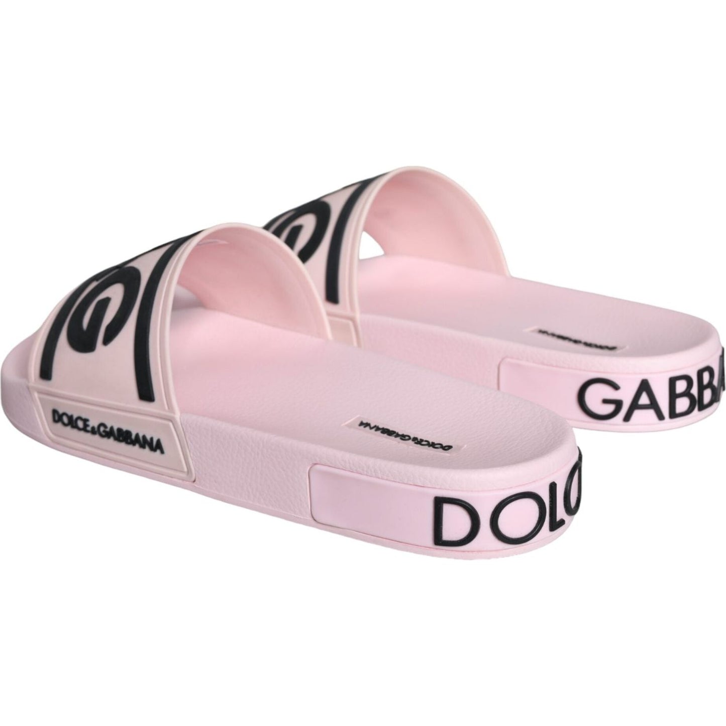 Dolce & Gabbana Black Pink Sandals Rubber Men Beachwear Shoes Dolce & Gabbana