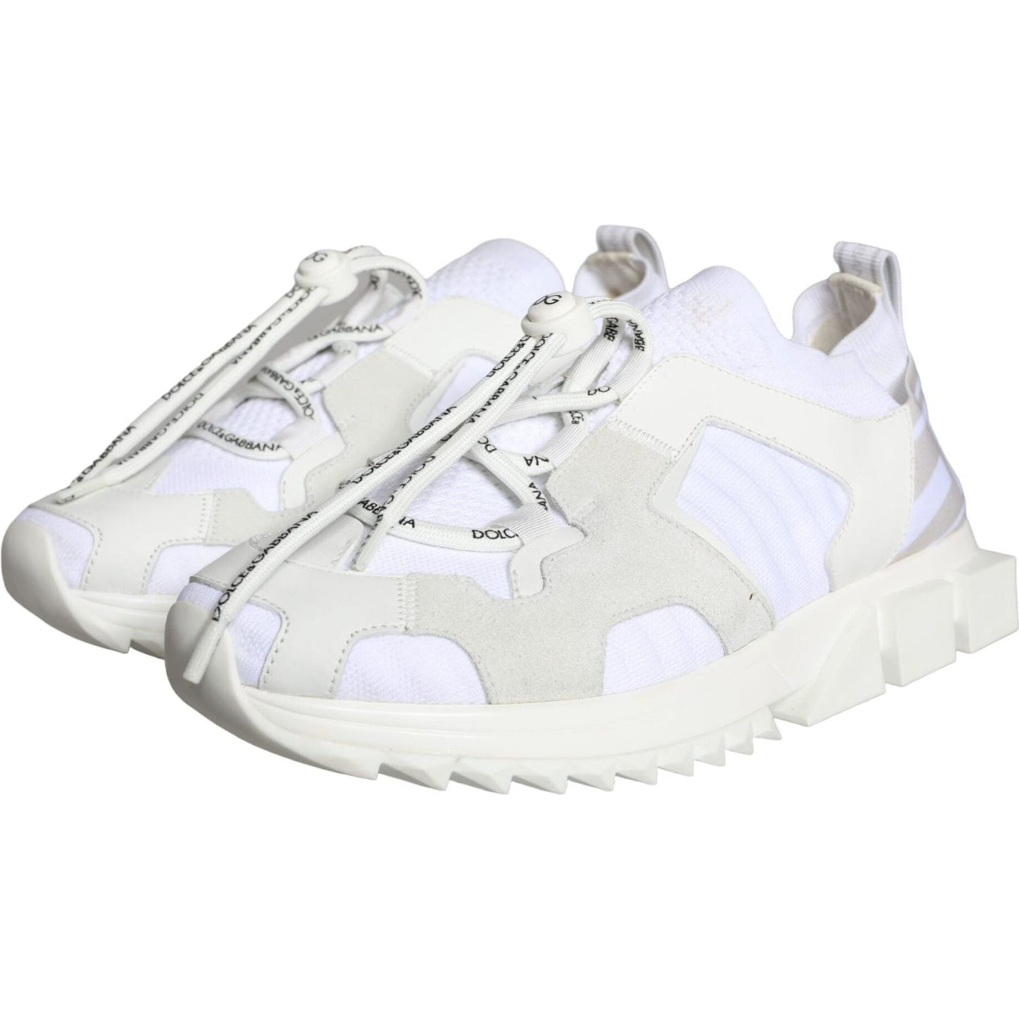 Dolce & Gabbana Beige White Logo Sorrento Mens Sneakers Shoes Dolce & Gabbana