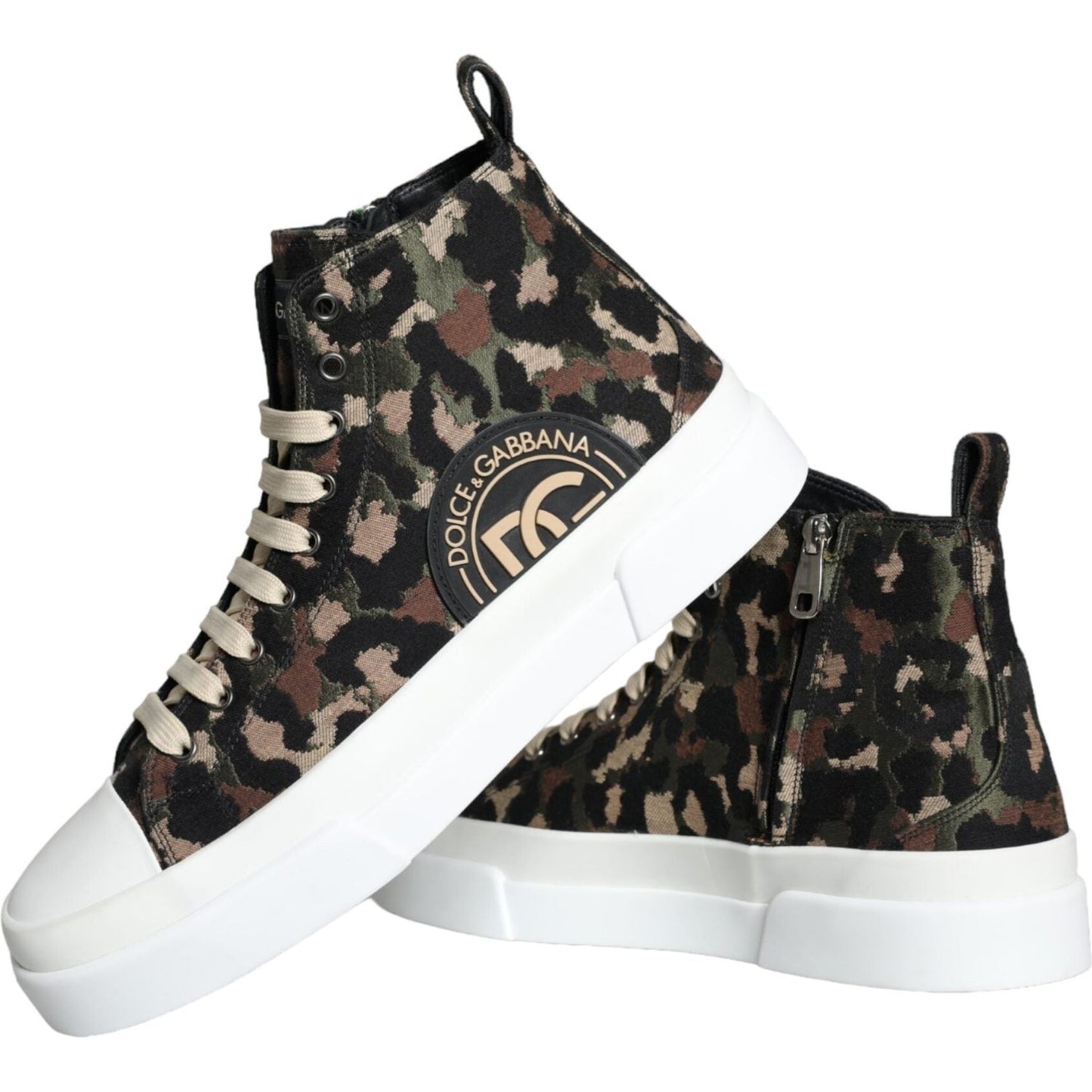 Dolce & Gabbana Multicolor Camouflage High Top Sneaker Shoes Dolce & Gabbana