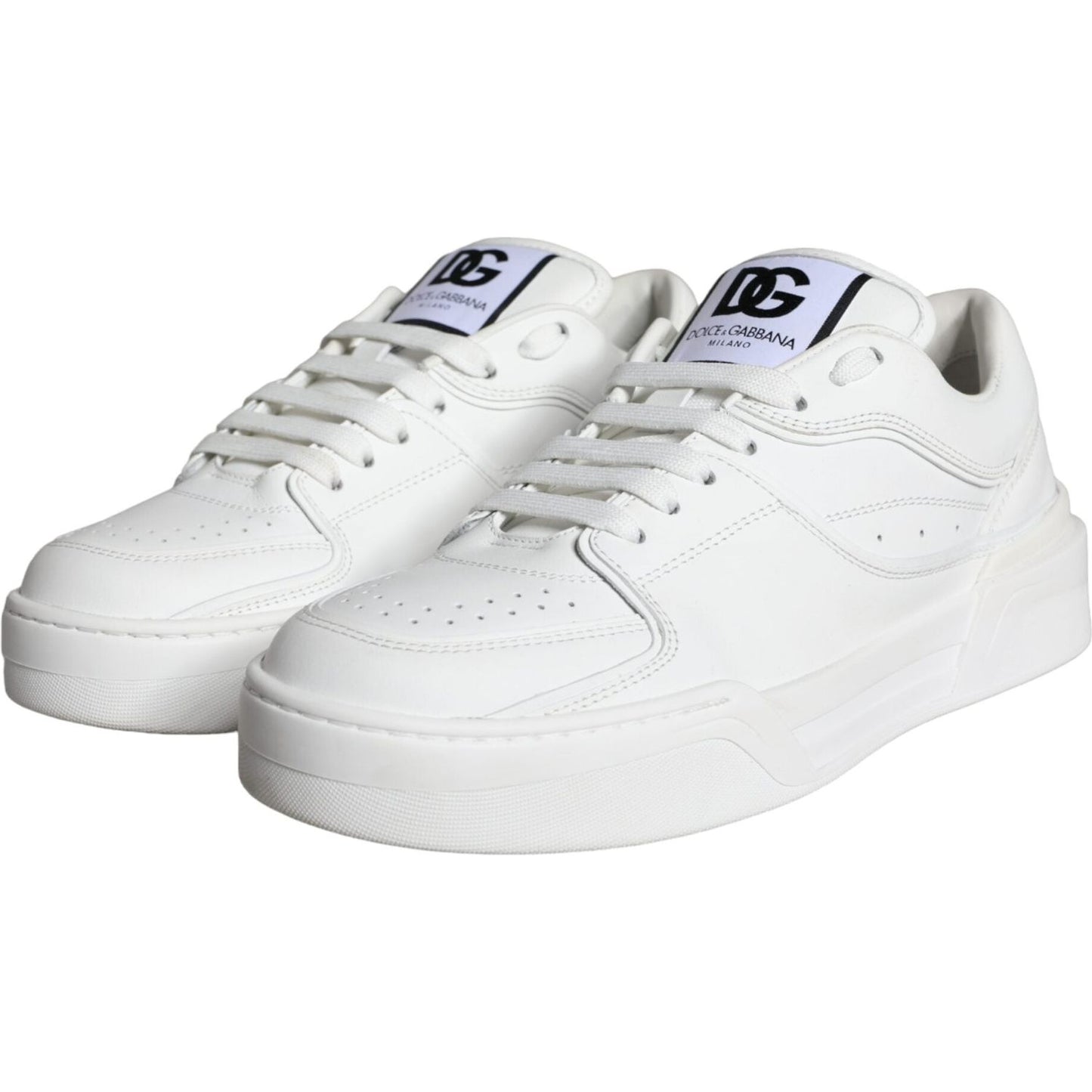 Dolce & Gabbana White Miami Leather Low Top Sneakers Shoes Dolce & Gabbana