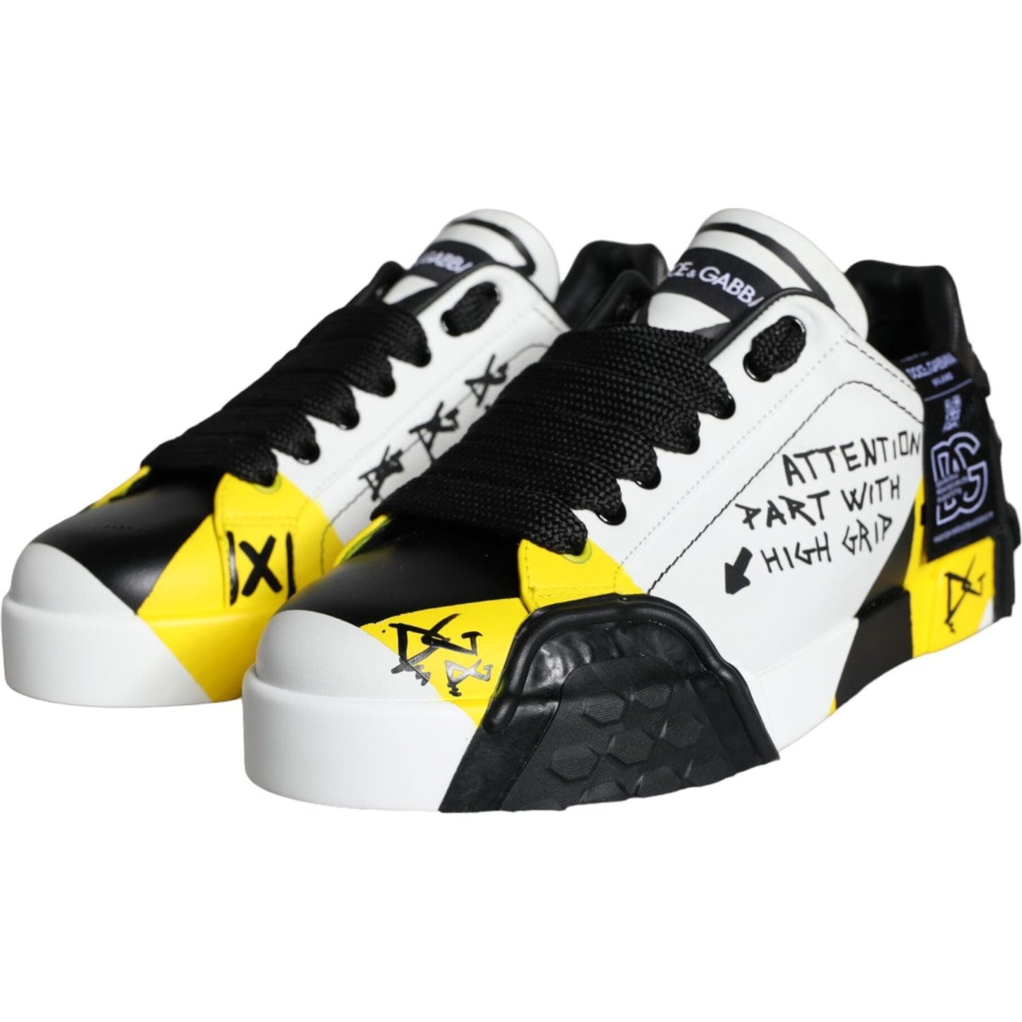 Dolce & Gabbana Multicolor Graffiti Leather Low Top Sneakers Shoes Dolce & Gabbana